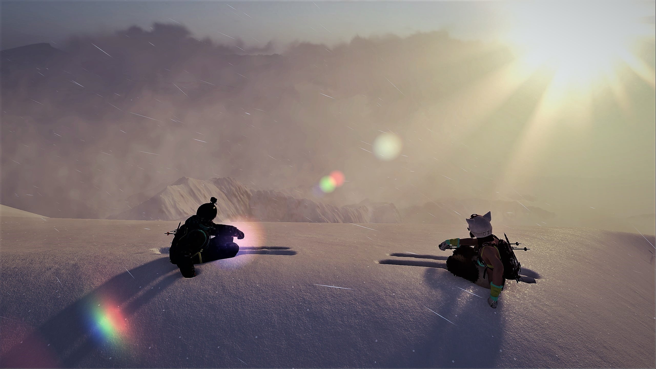 lifestyles, people, 2K, skiing, nature, sunbeam, fog, transportation, sunlight, men, sky, lens flare, day, mode of transportation, sun, leisure activity, HD Wallpaper