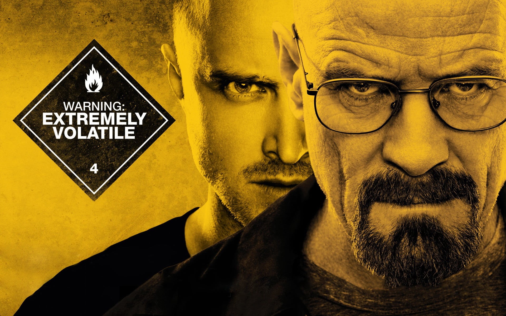 people, human body part, beard, males, adult, yellow, Breaking Bad, Bryan Cranston, close-up, real people, warning signs, body part, facial hair, sign, HD Wallpaper