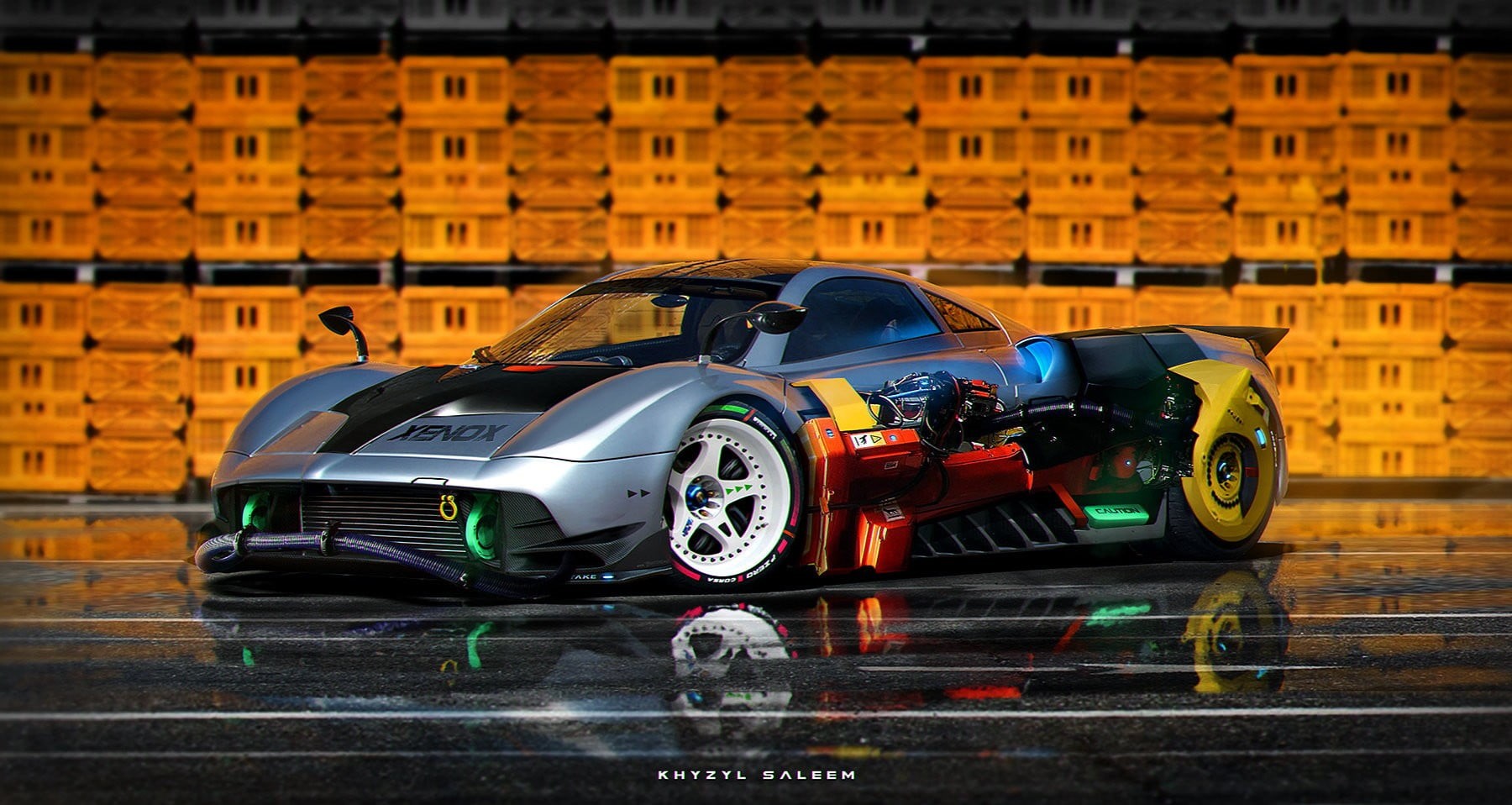 Khyzyl Saleem, motor vehicle, vehicle, mode of transportation, coupe, number, competitive sport, sports race, motorsport, no people, indoors, motor racing track, HD Wallpaper