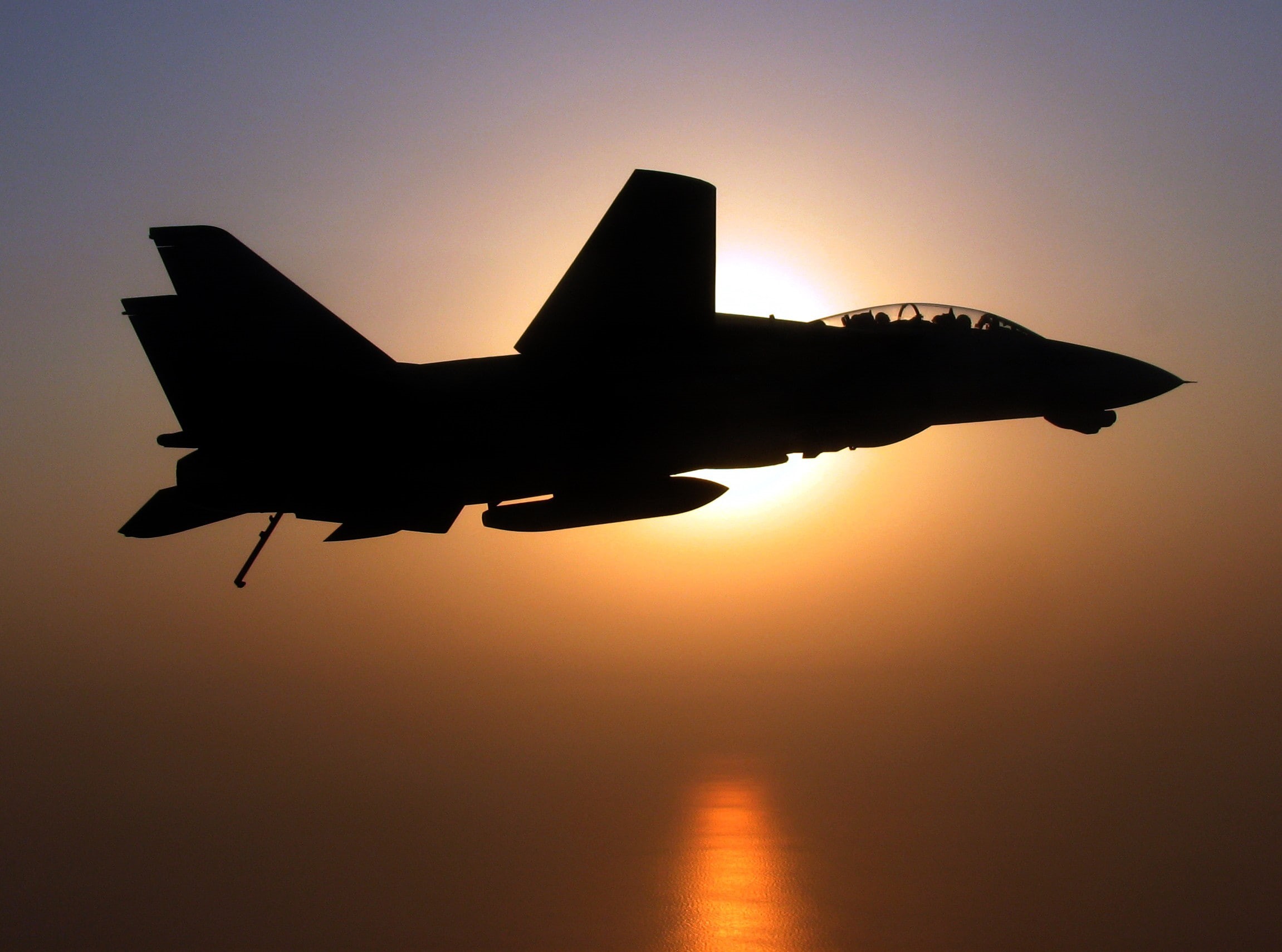 military aircraft, silhouette, jet fighter, F-14 Tomcat, 1080P, military, HD Wallpaper