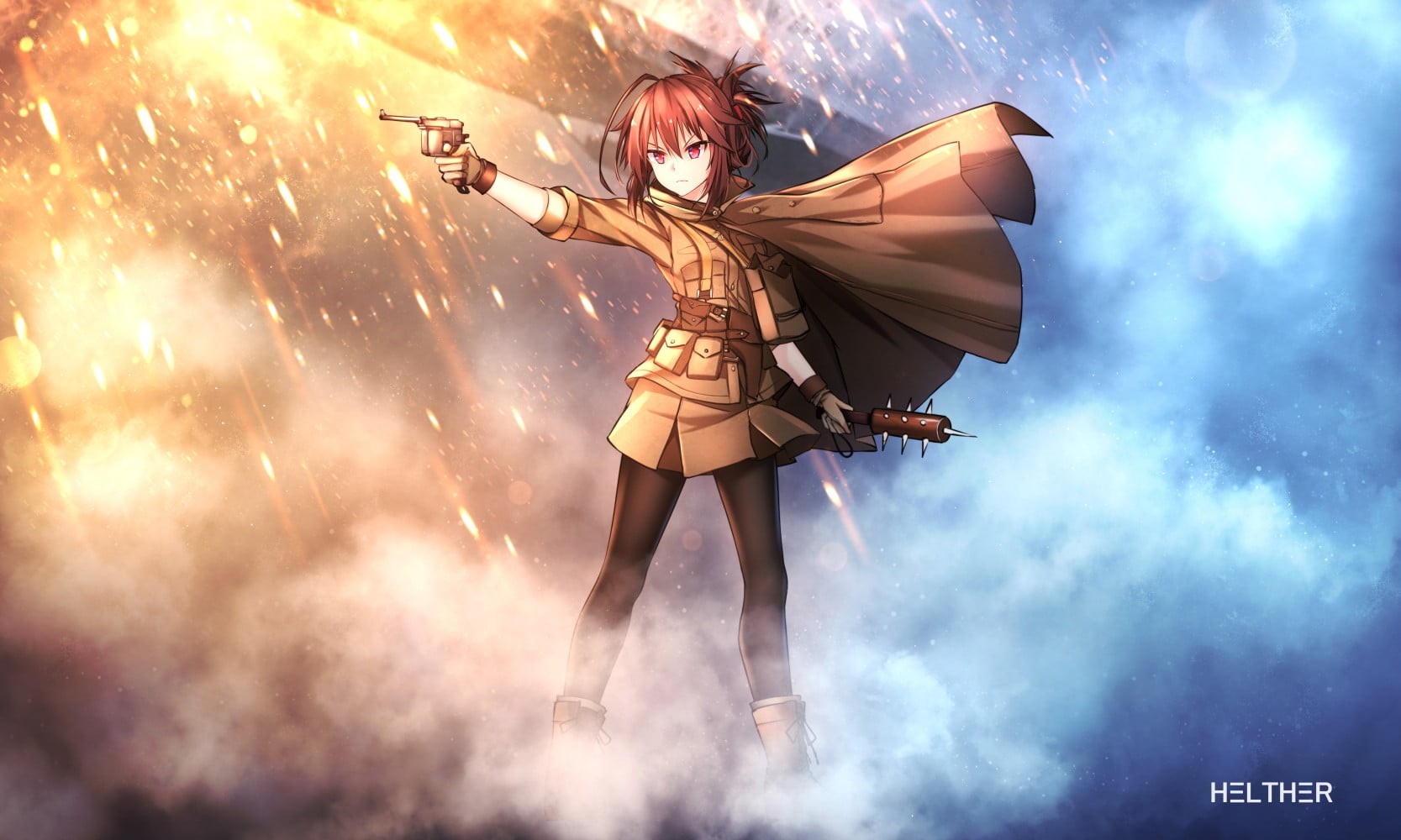 brunette, one person, anime girls, dancing, adult, arts culture and entertainment, teenager, young adult, weapon, event, anime, arms raised, full length, HD Wallpaper