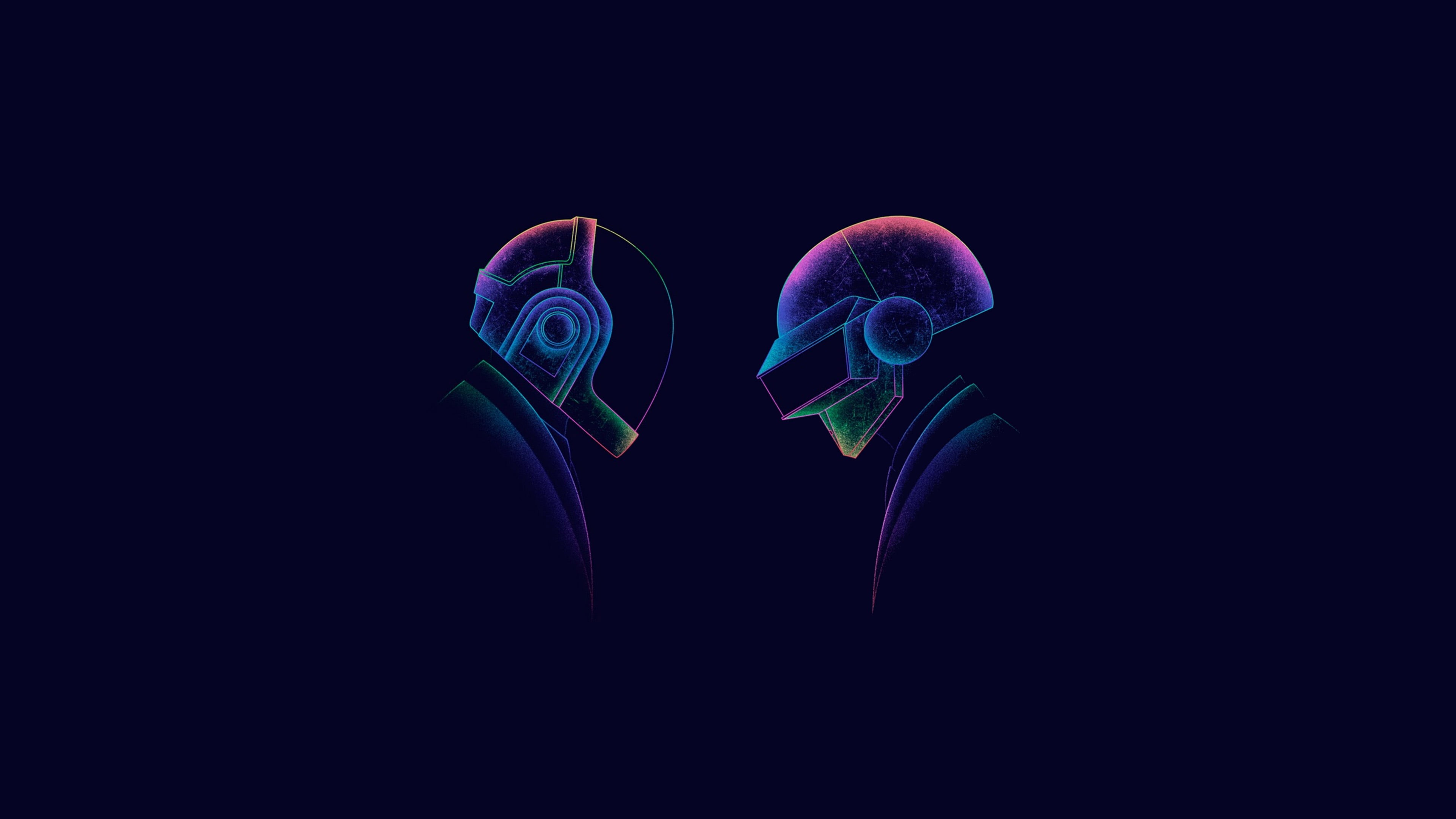 technology, indoors, daft punk, futuristic, music, people, light - natural phenomenon, blue, nature, studio shot, illuminated, black background, minimalism, HD Wallpaper