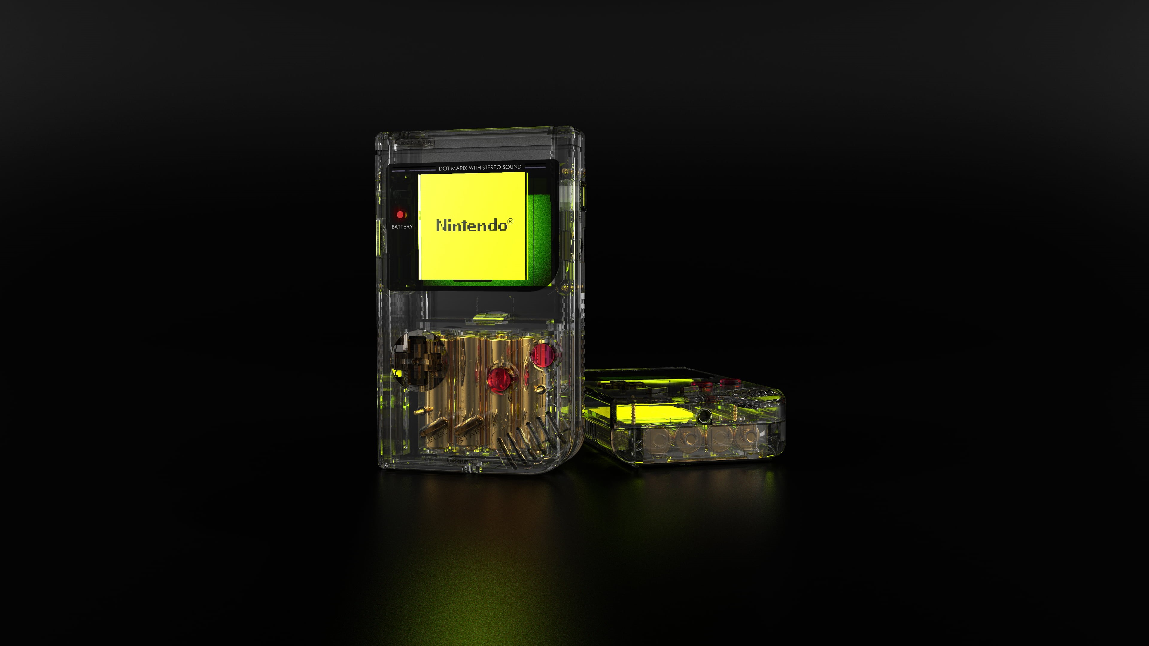 glass - material, cut out, security, copy space, gray, black background, studio shot, GameBoy, boy, safety, close-up, single object, technology, indoors, HD Wallpaper
