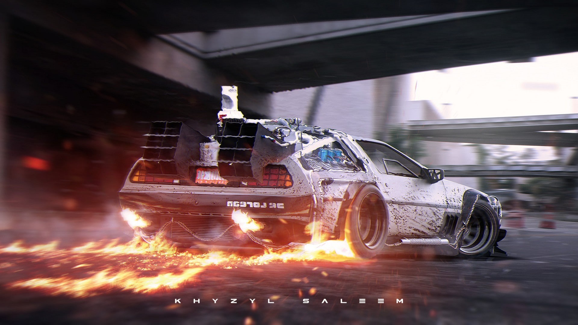 Khyzyl Saleem, DeLorean, 1080P, supercars, time travel, Back to the Future, HD Wallpaper