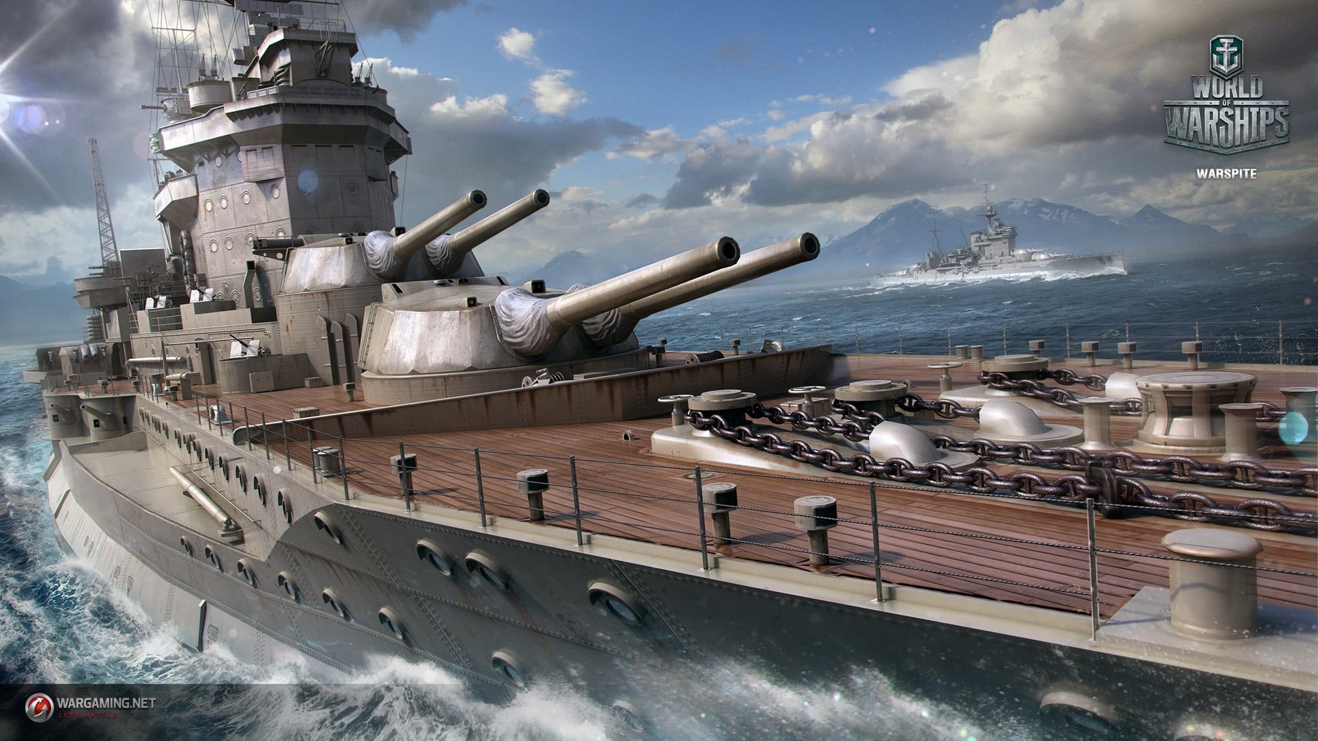 cannon, nautical vessel, weapon, history, nature, water, aggression, the past, 1080P, day, military, sky, outdoors, wargaming, Warspite, sea, architecture, HD Wallpaper