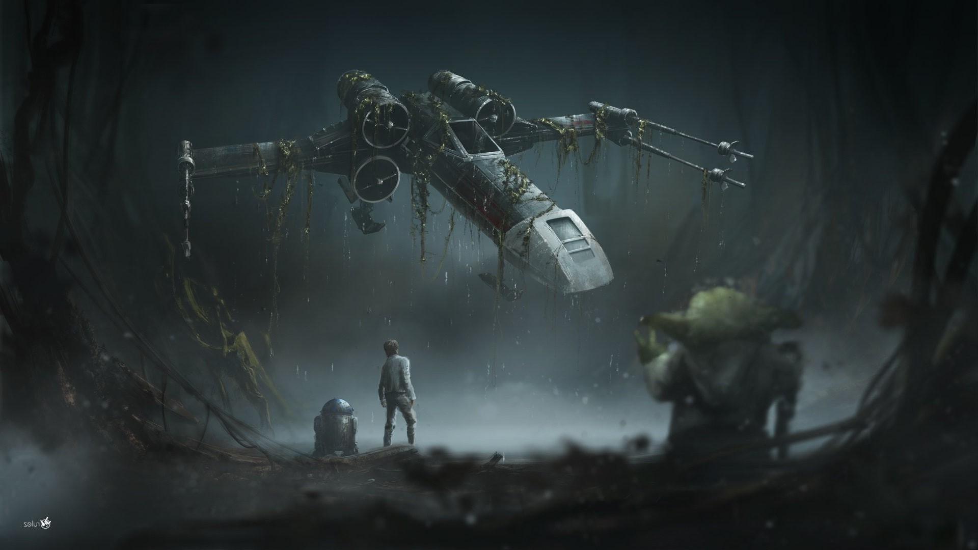 1080P, X wing, Star Wars: The Empire Strikes Back, Star Wars, Yoda, Luke Skywalker, r2 d2, HD Wallpaper