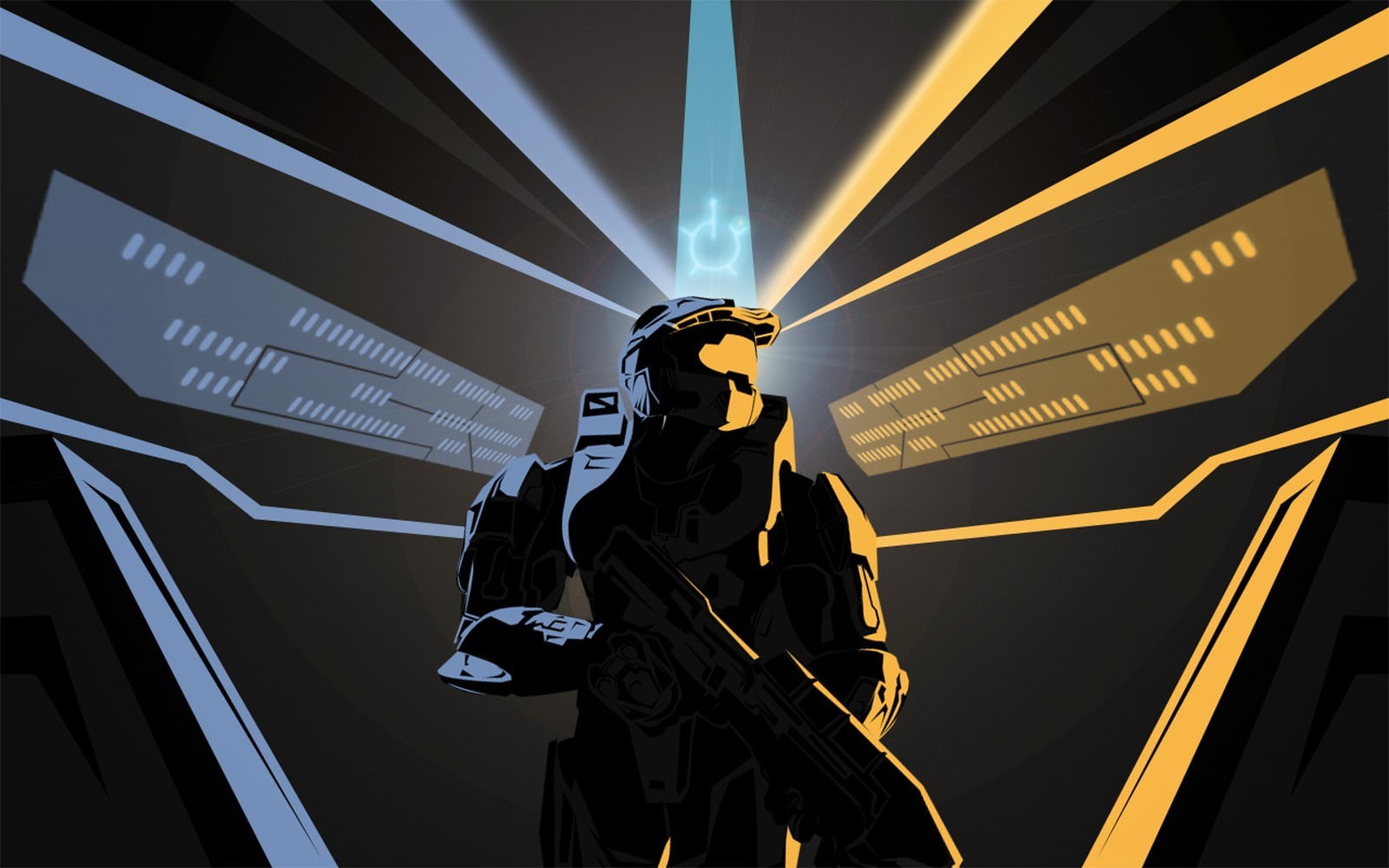 transportation, travel, Master Chief, Halo, Halo: Master Chief Collection, no people, black color, built structure, video games, 720P, low angle view, HD Wallpaper