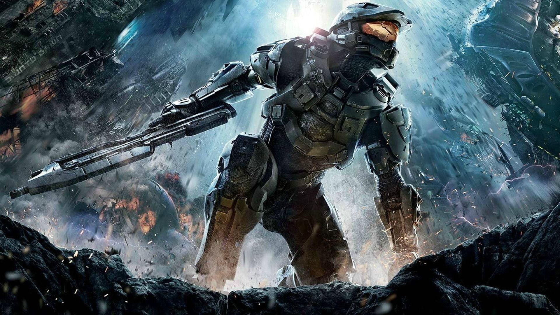 men, sea, government, sport, digital, 1080P, Halo 4, nature, Halo, weapon, warning sign, water, space suit, helmet, motion, suits, people, game, Master Chief, HD Wallpaper