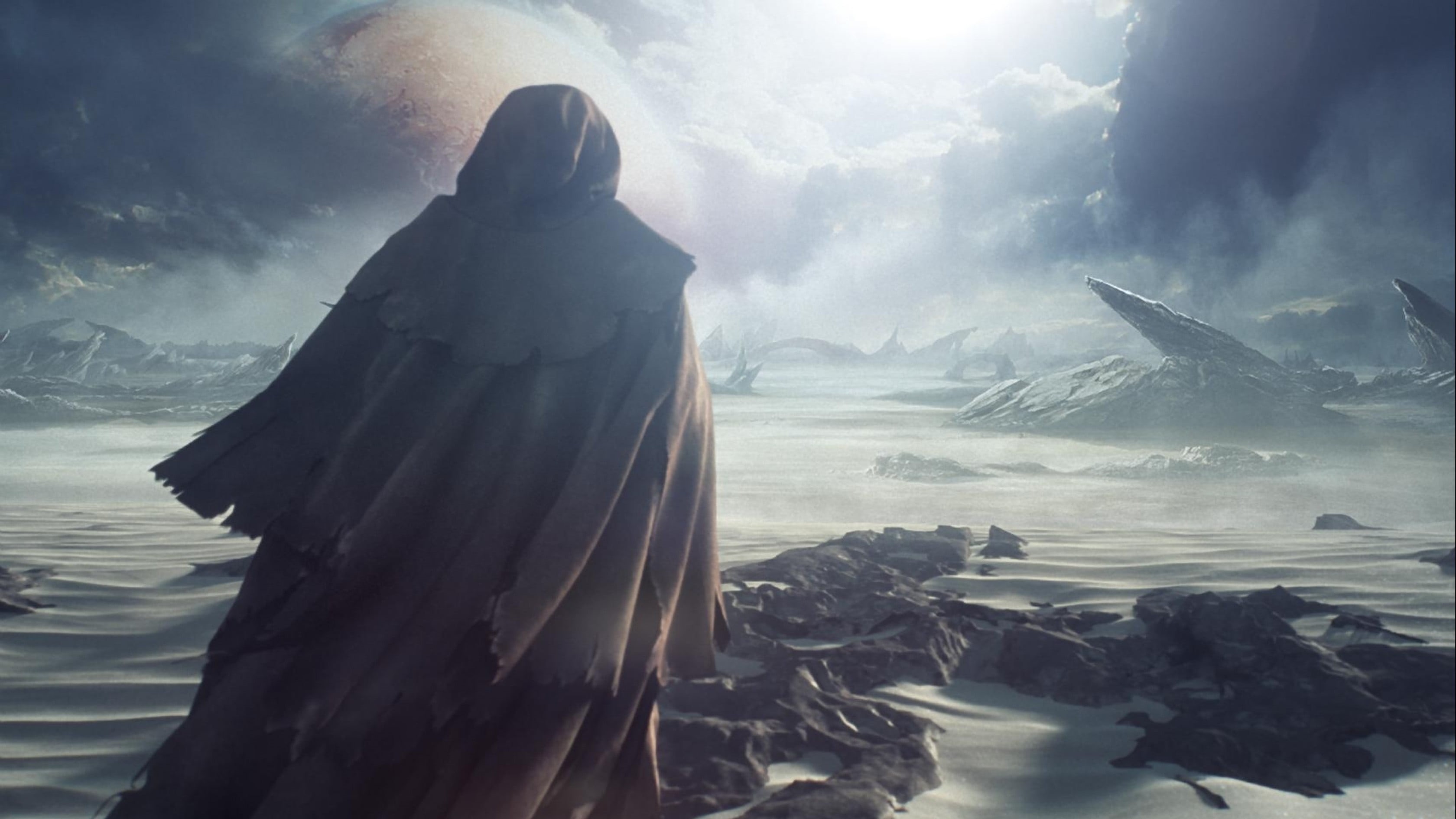 cold temperature, scenics - nature, Master Chief, Xbox One, 2K, men, brown, frozen, sky, outdoors, tranquility, Halo, cloud - sky, winter, standing, sea, HD Wallpaper