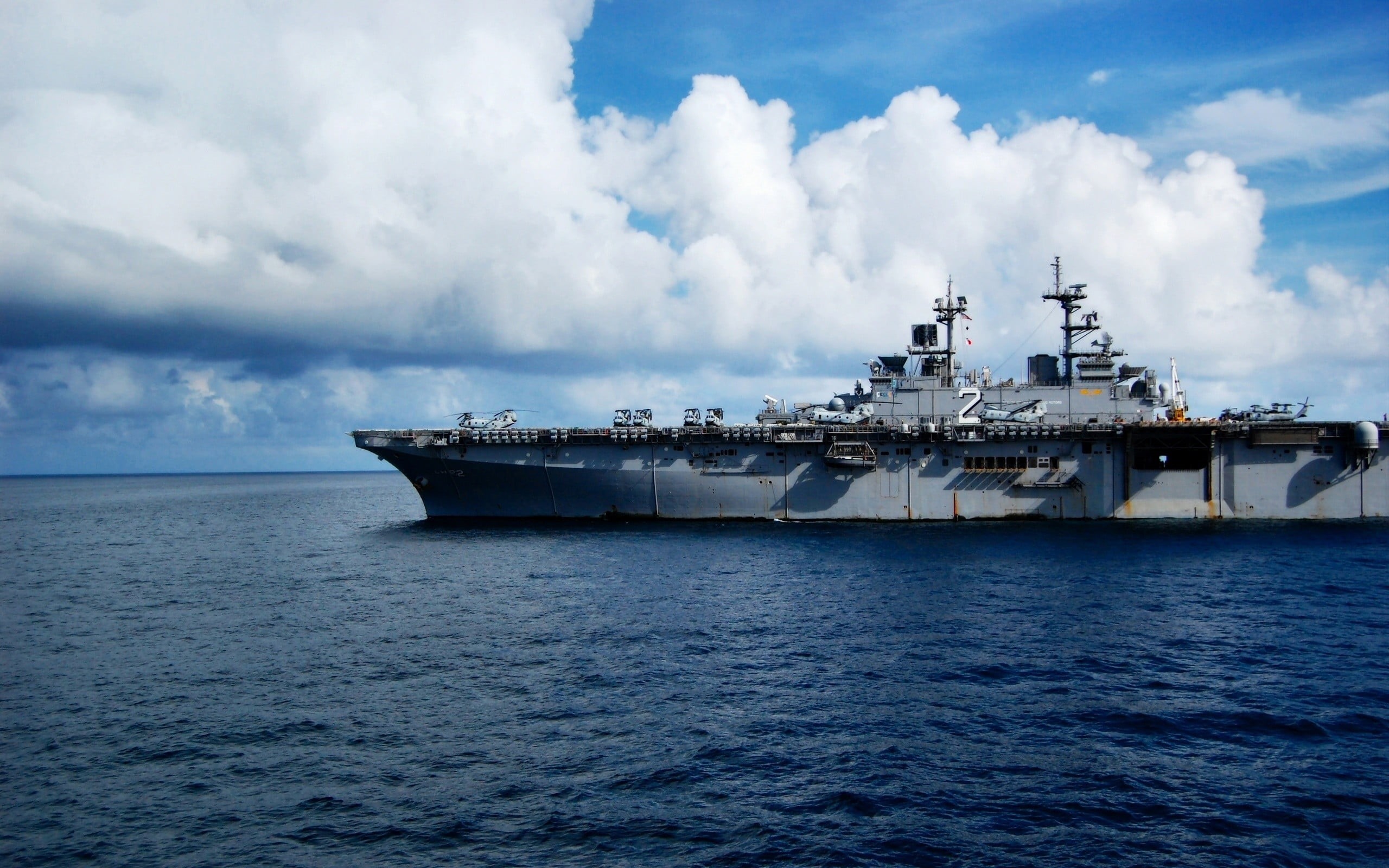 aircraft carrier, outdoors, mode of transportation, nautical vessel, blue, cruise ship, business, sky, day, cloud - sky, no people, ship, warship, scenics - nature, HD Wallpaper