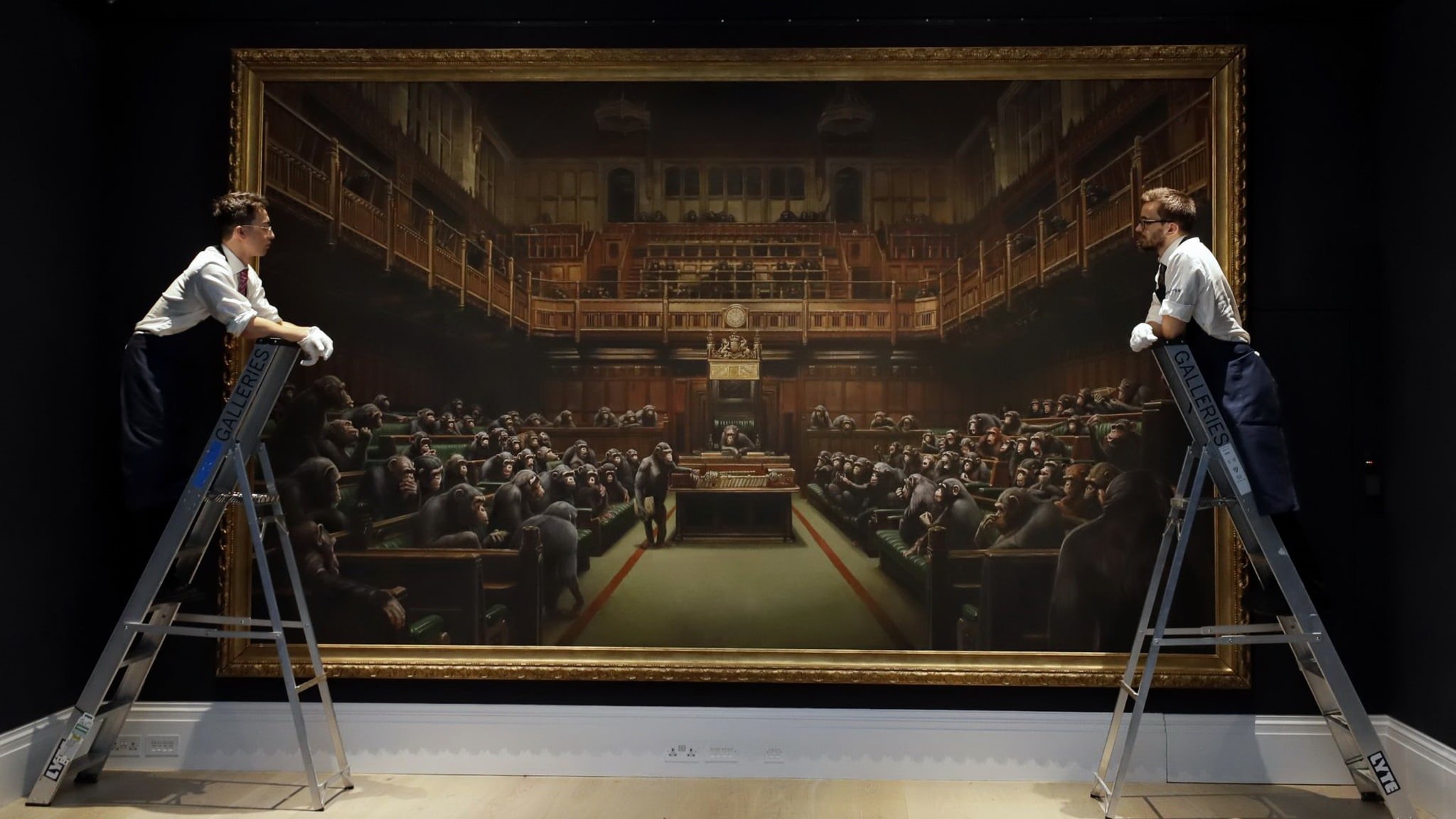 Banksy, picture, 1080P, Devolved Parliament, Monkeys in the British Parliament, HD Wallpaper