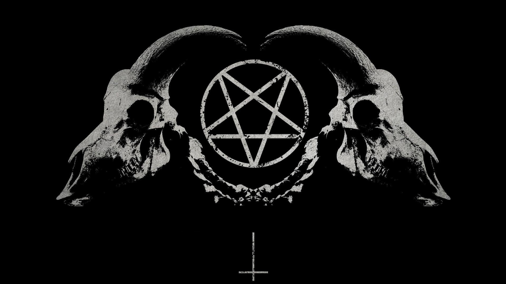 studio shot, metal, human skeleton, craft, horns, low angle view, horror, skull, creativity, bone, symbol, Dark, animal body part, Penta, no people, black background, HD Wallpaper