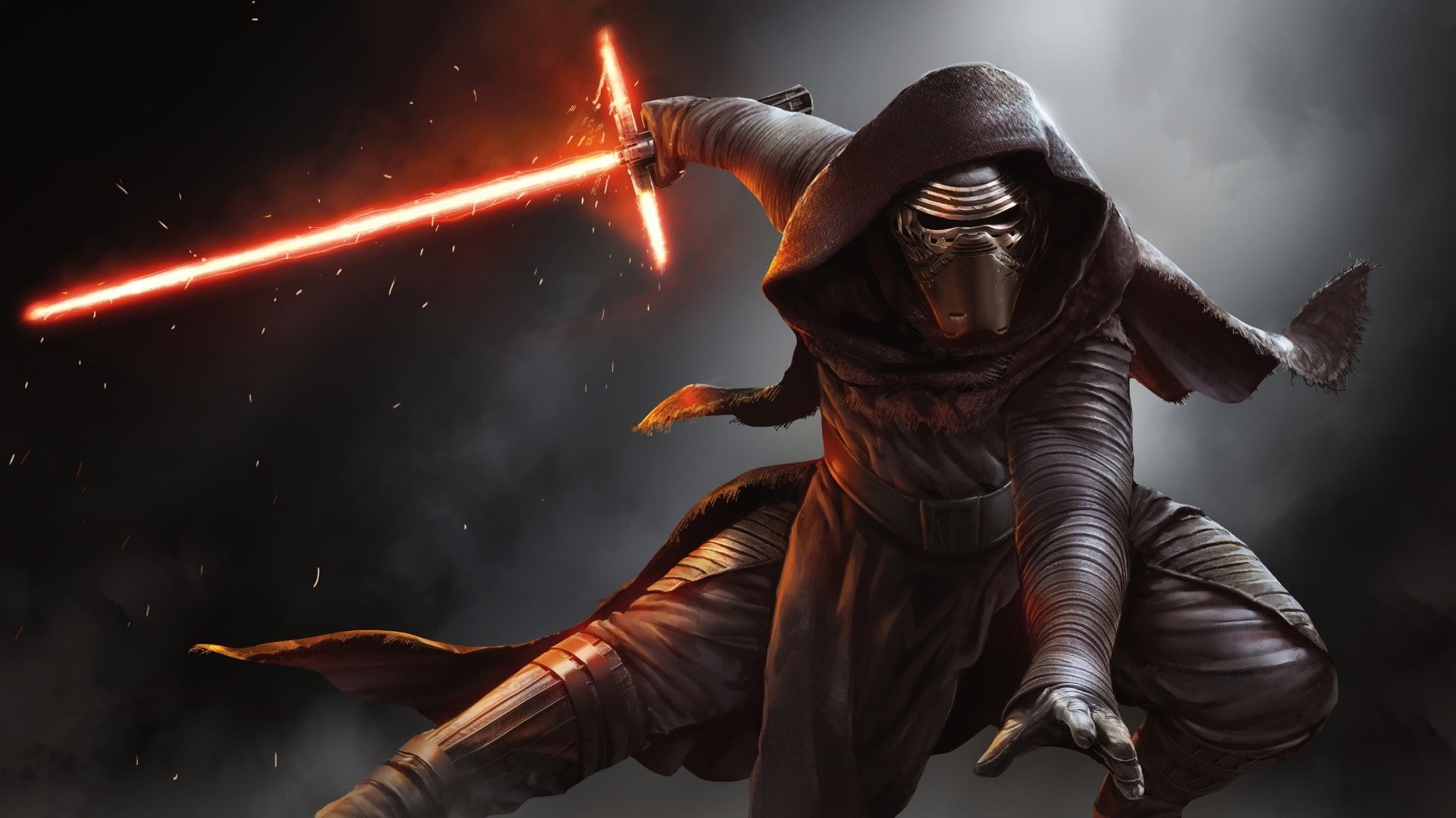 Kylo Ren, 1080P, lightsaber, Star Wars, mask, HD Wallpaper