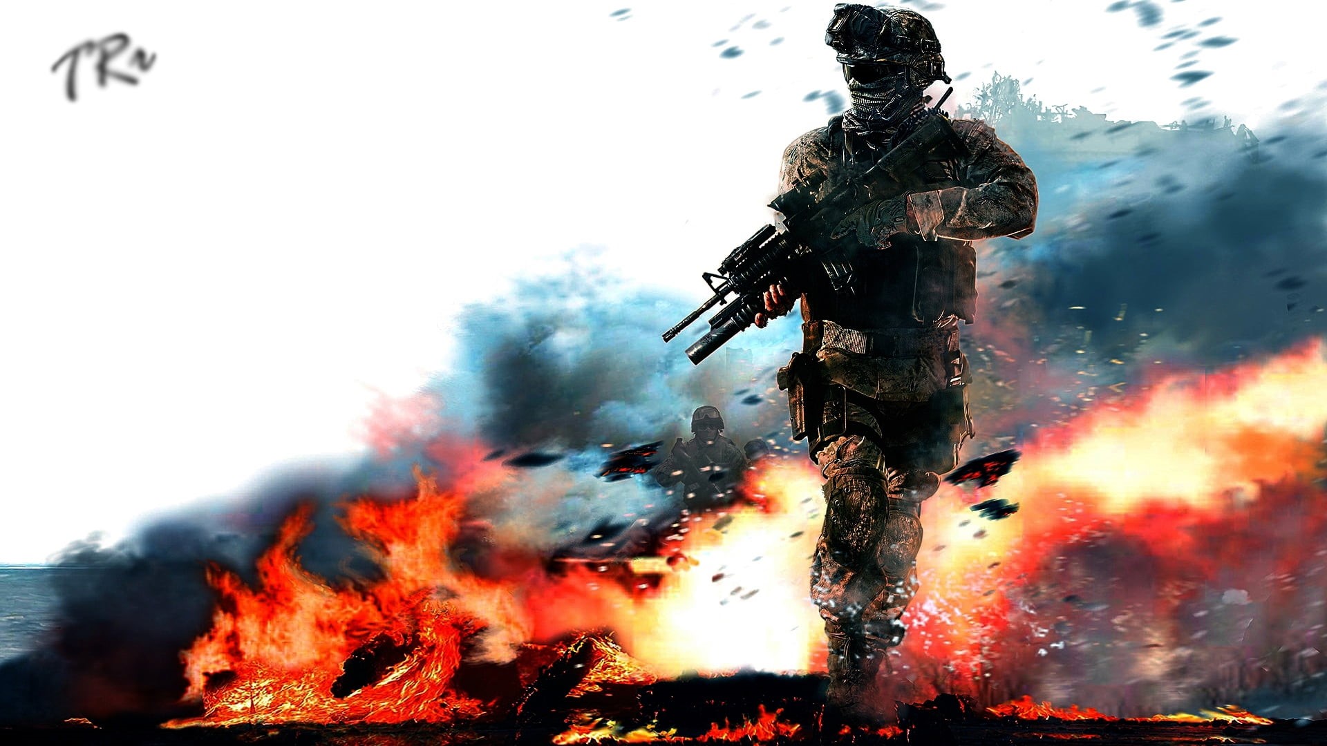 sky, black Color, application, water, destruction, warning sign, sign, inferno, modern warfare, environment, smoke - Physical Structure, action, nature, HD Wallpaper