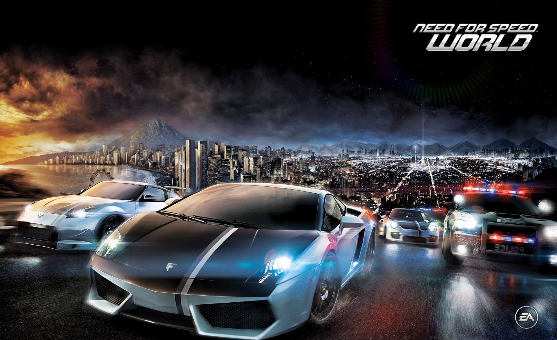 night, land vehicle, 1080P, road, motor vehicle, World, Games, transportation, digital composite, digital, illuminated, text, car, building exterior, need, HD Wallpaper