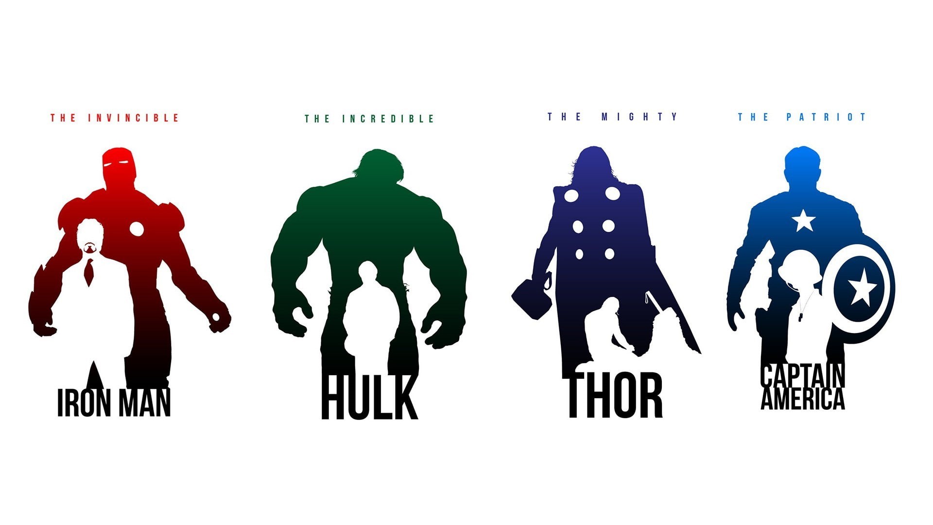 full length, cut out, men, musician, art and craft, communication, adult, captain, Hulk, Iron Man, man, Thor, symbol, text, guitarist, gesturing, guitar, HD Wallpaper