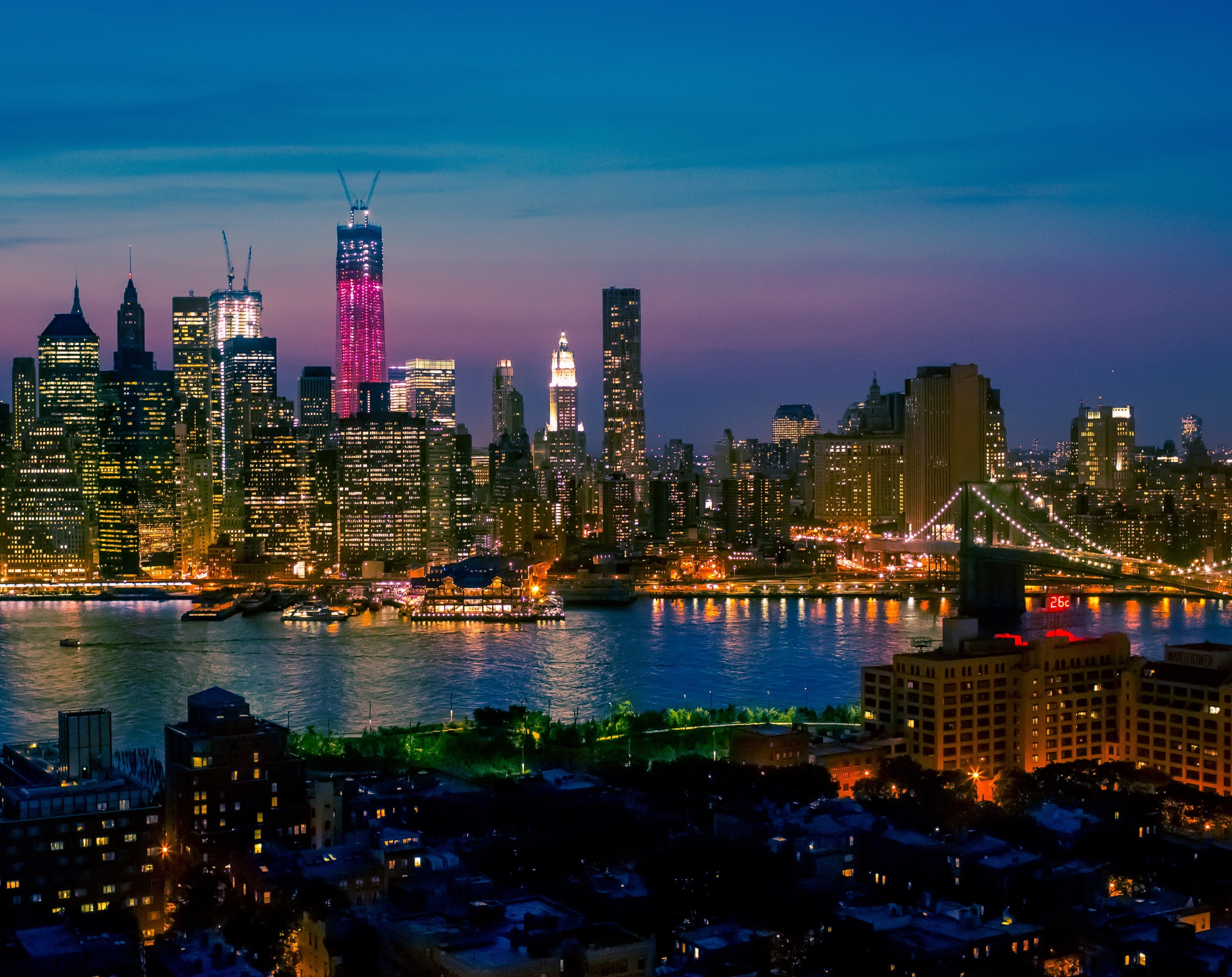 Cityscape, newyorkcity, New York, york, new, 2K, building exterior, no people, newyork, built structure, rise, Water, City, tall - high, financial district, HD Wallpaper