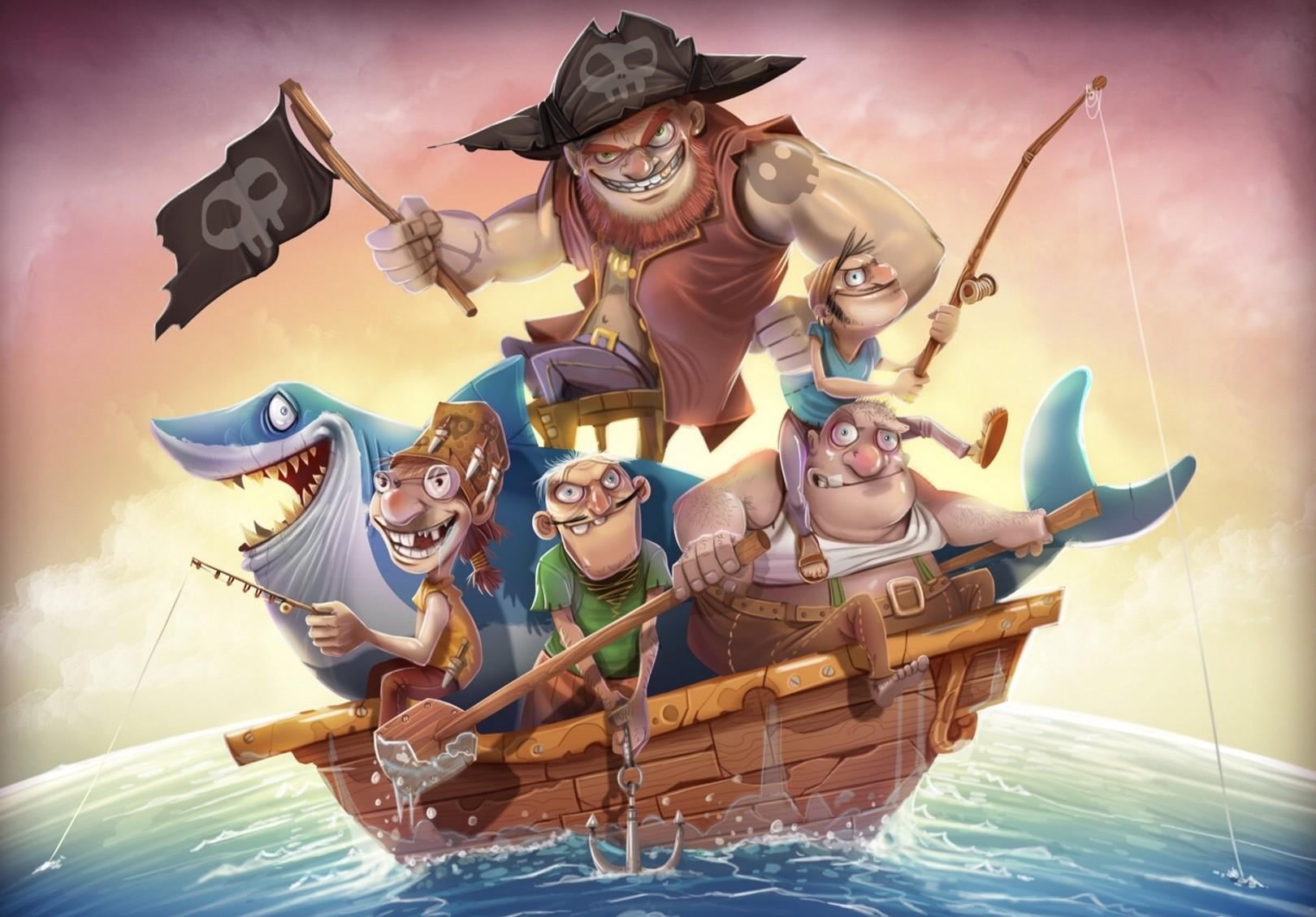  evil, pirate - Criminal, art and craft, computer Graphic, vector, fantasy, real people, females, five, pirates, anchor, happiness, magician, HD Wallpaper