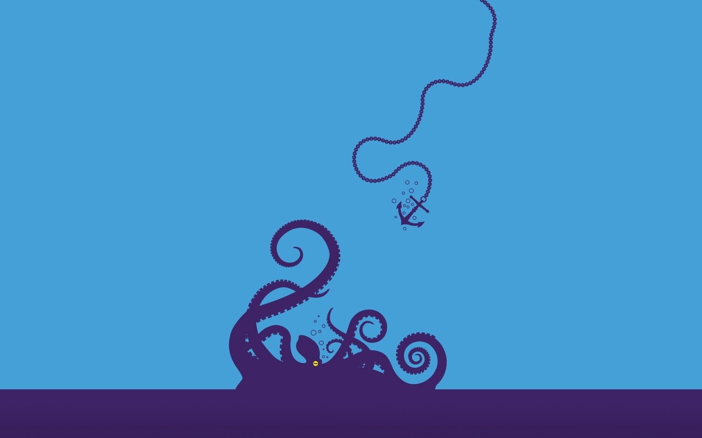720P, Octopus, Anchors, minimalism, HD Wallpaper