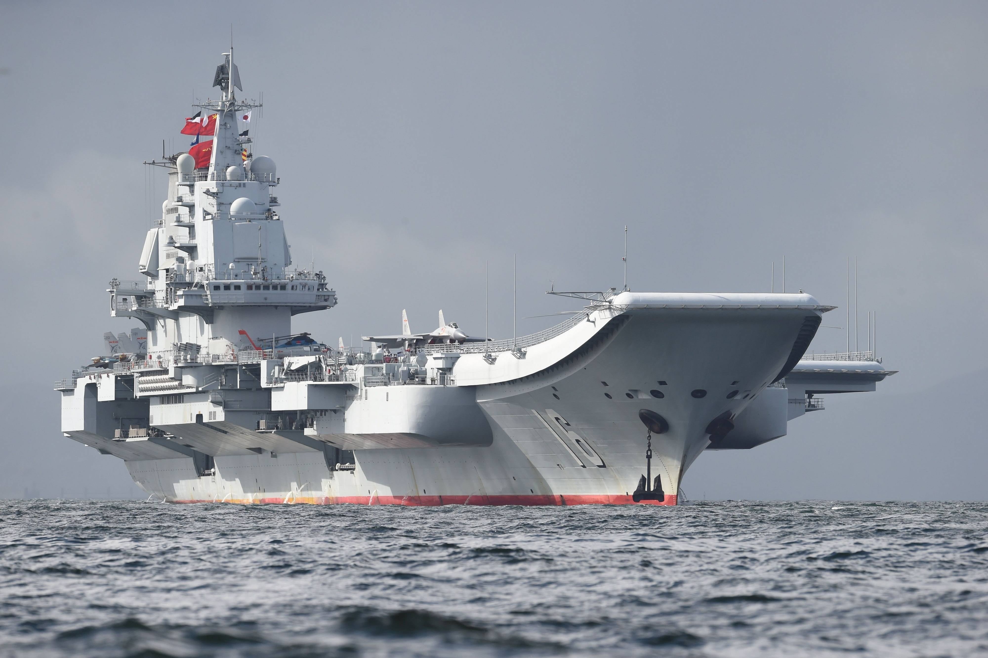 Sea, Shenyang J-15, Fighter, THE CHINESE NAVY, Wave, Liaoning (16), The carrier, Anchor, 4K, HD Wallpaper