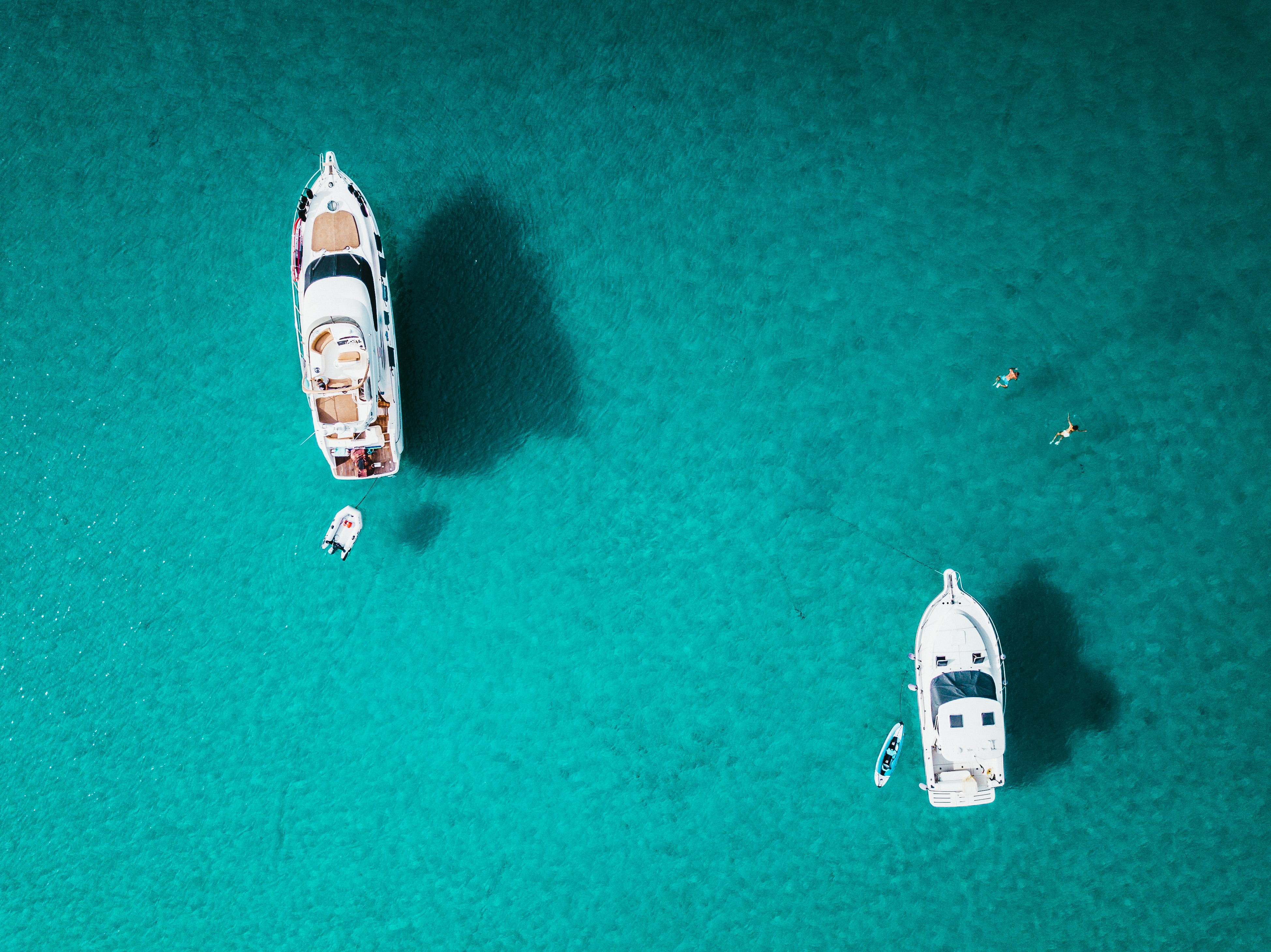 mediterranean, pro, blue, water, yacht, view, spaceship, white, two, corsica, transparent, boat, yachts, france, corse, riviera, traveling, 4K, backgrounds, HD Wallpaper