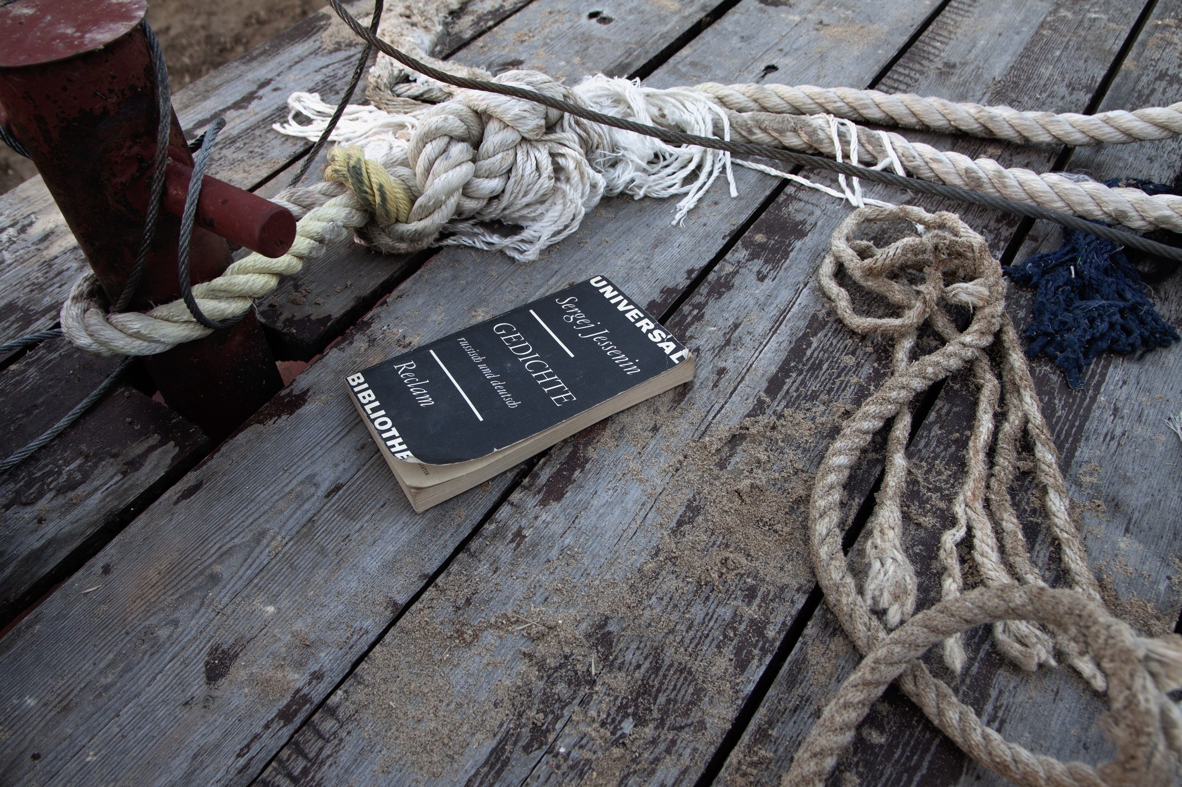 wood - material, high angle view, outdoors, water, harbor, rope, tied knot, 2K, strength, day, nautical vessel, equipment, mode of transportation, book cover, HD Wallpaper