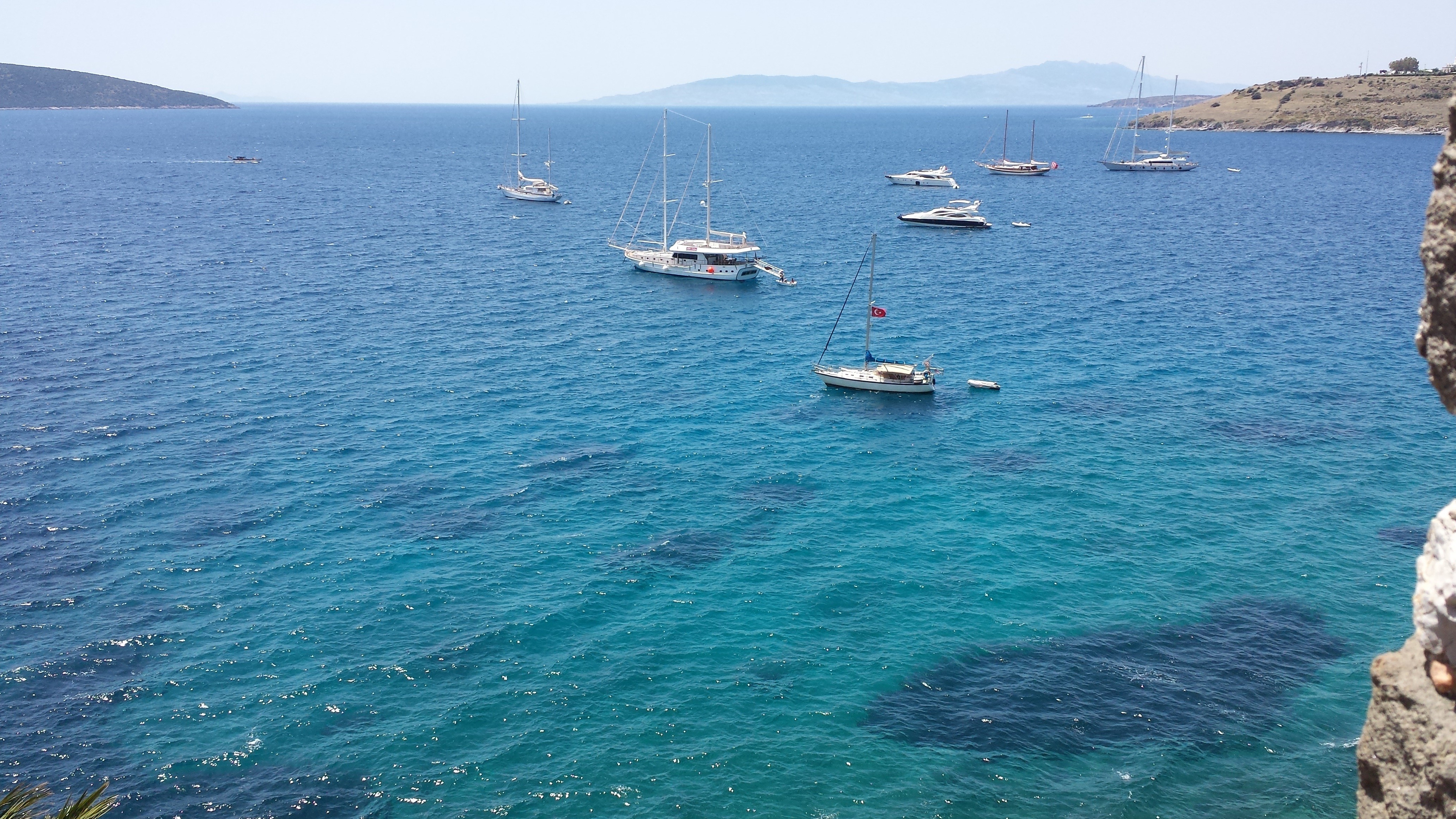 travel, transportation, 4K, beauty in nature, luxury, high angle view, nautical vessel, no people, blue, yachts, sailboat, anchored, turquoise, day, yacht, HD Wallpaper