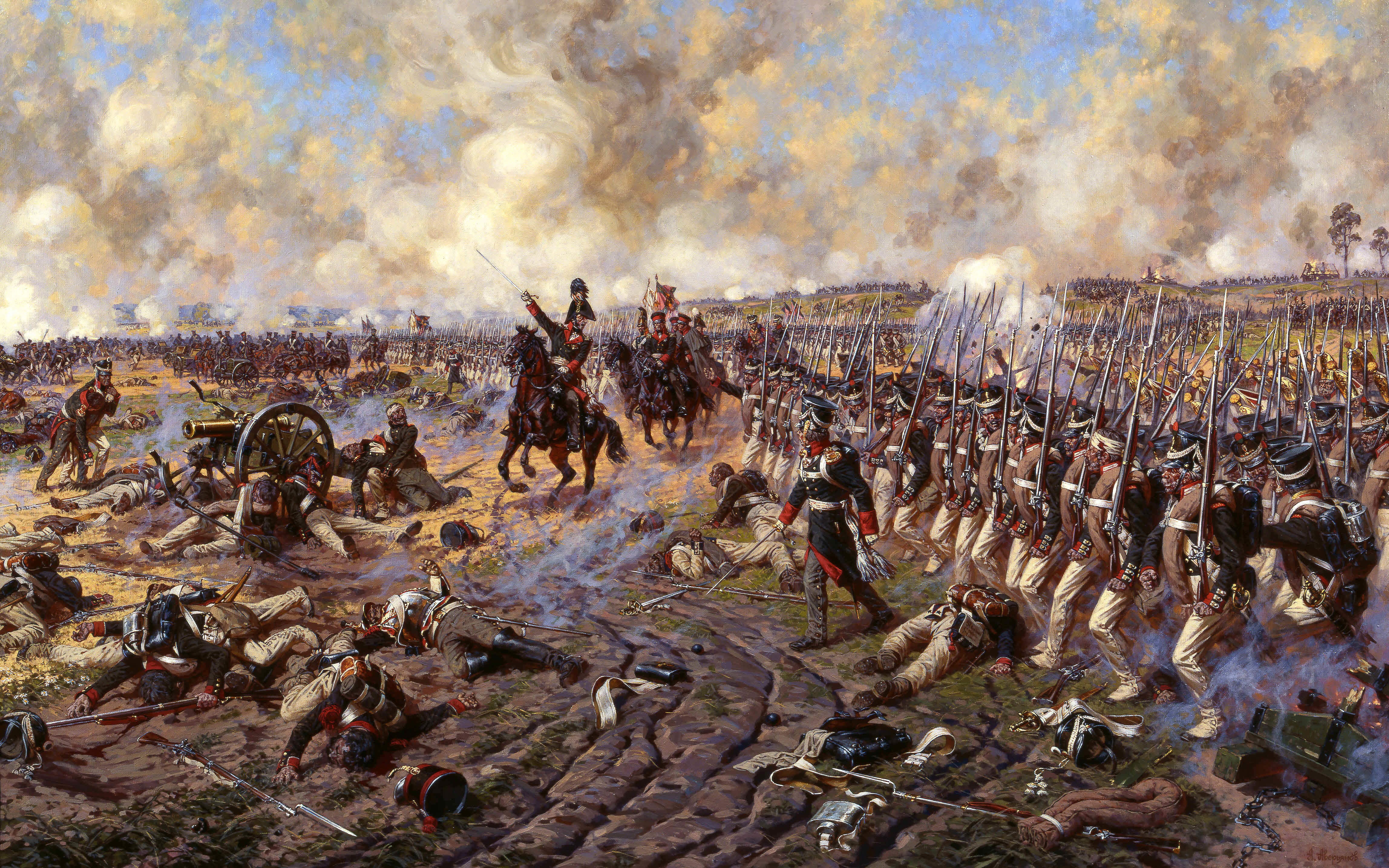 military, fighting, aggression, smoke - Physical Structure, large group of people, the artist is A. averjanov, nature, outdoors, soldier, government, crowd, HD Wallpaper