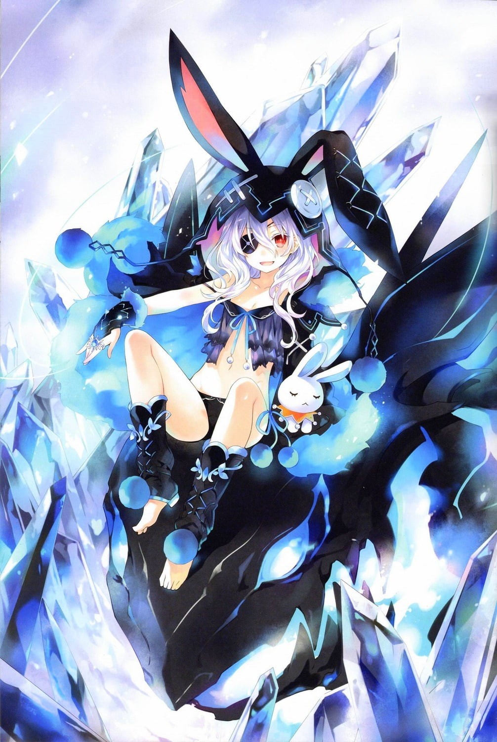 Tsunako, 720P, Date A Live, Dark force, Yoshino, eye patch, Phone HD Wallpaper