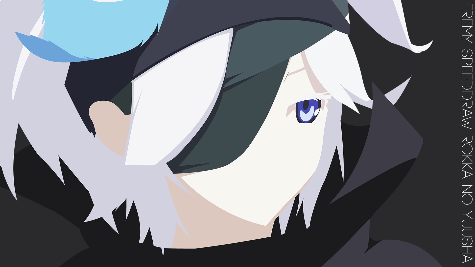 decoration, pattern, anime, white hair, abstract, shape, no people, design, eye patch, 1080P, sky, vector, Rokka no Yuusha, glass - material, studio shot, HD Wallpaper