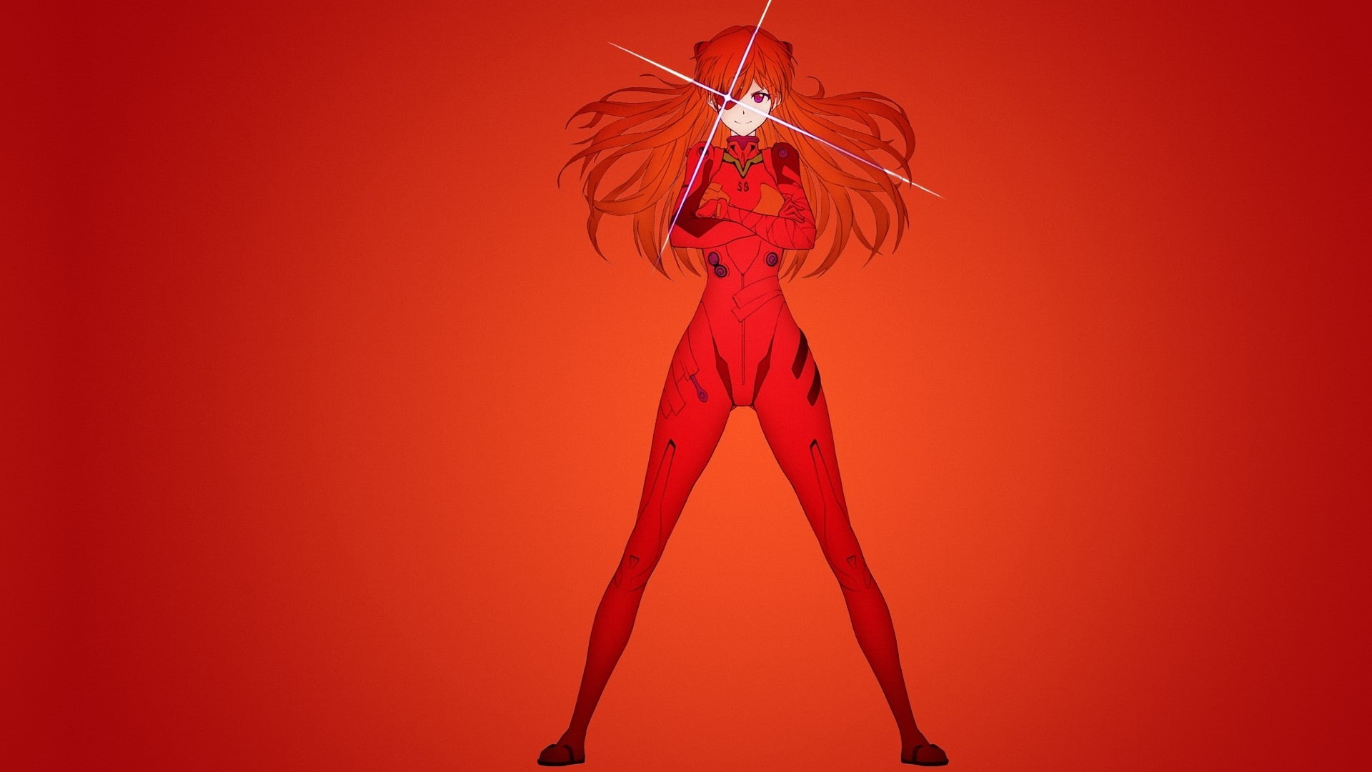 women, studio shot, bizarre, human limb, nature, human arm, indoors, human body part, plugsuit, anime, Asuka Langley Soryu, obscured face, red background, HD Wallpaper