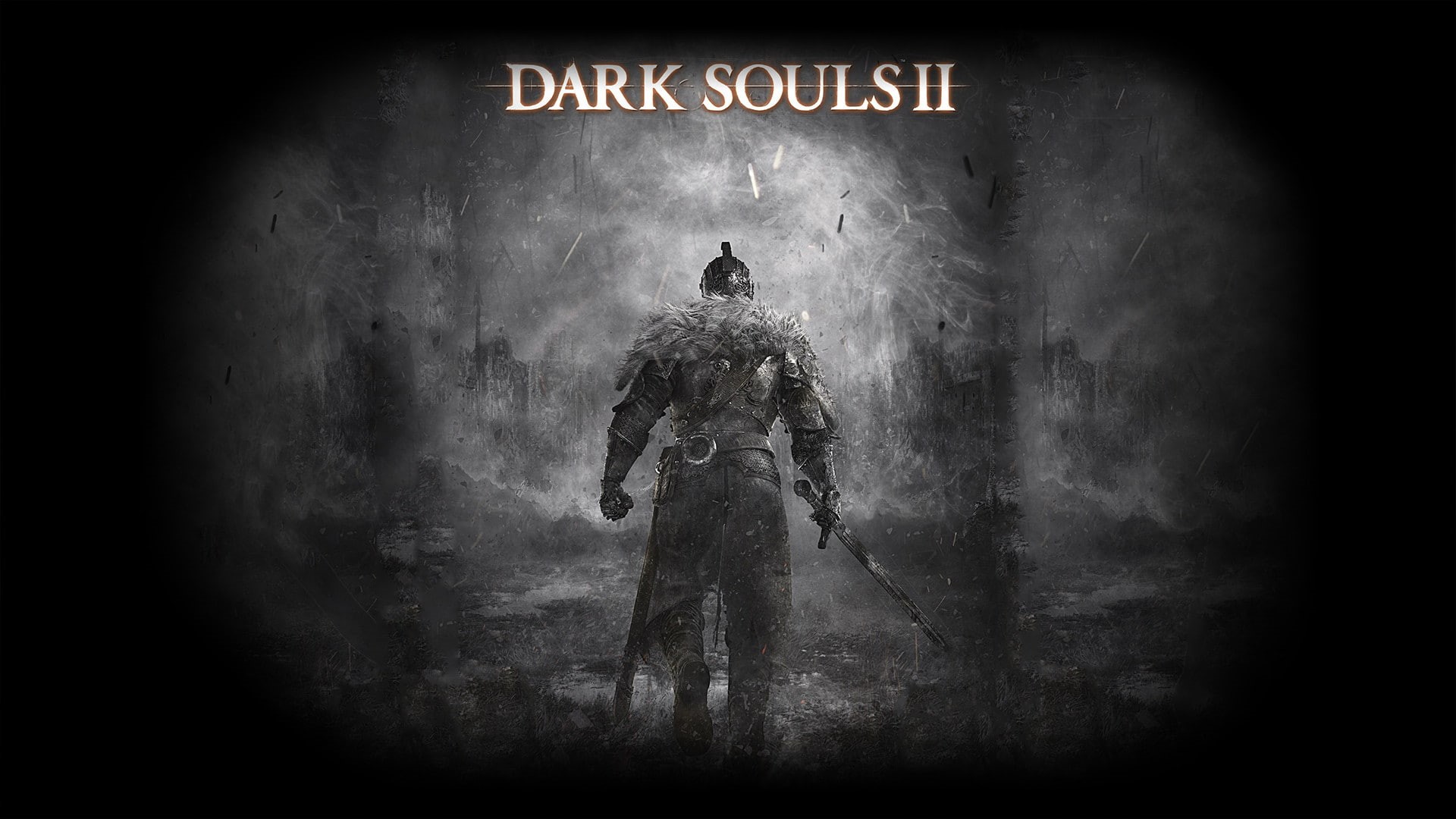 ii, poster, medieval, knight, back, souls, hd, dark, video games, bw, 1080P, HD Wallpaper