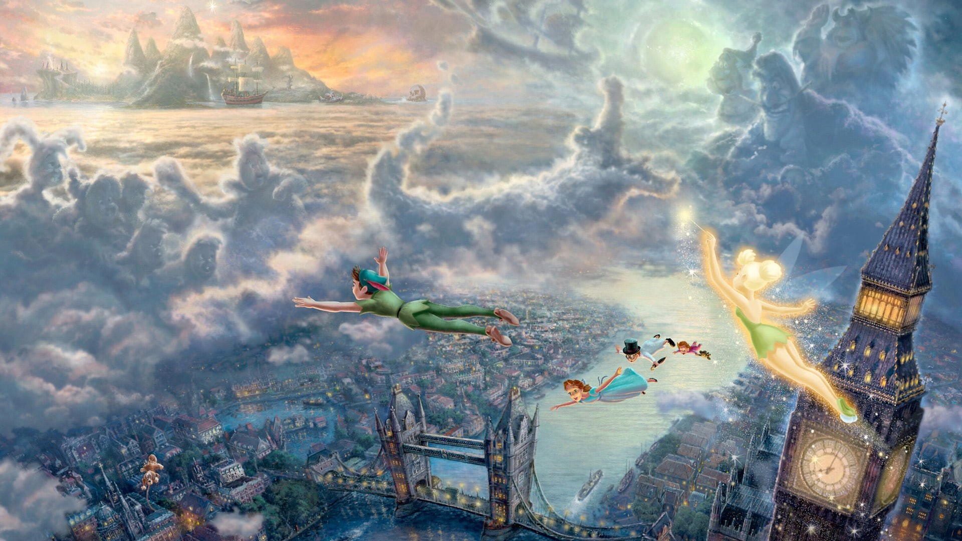 peter, big ben, peter pan, london, 1080P, pan, thames, hd, tower bridge, HD Wallpaper