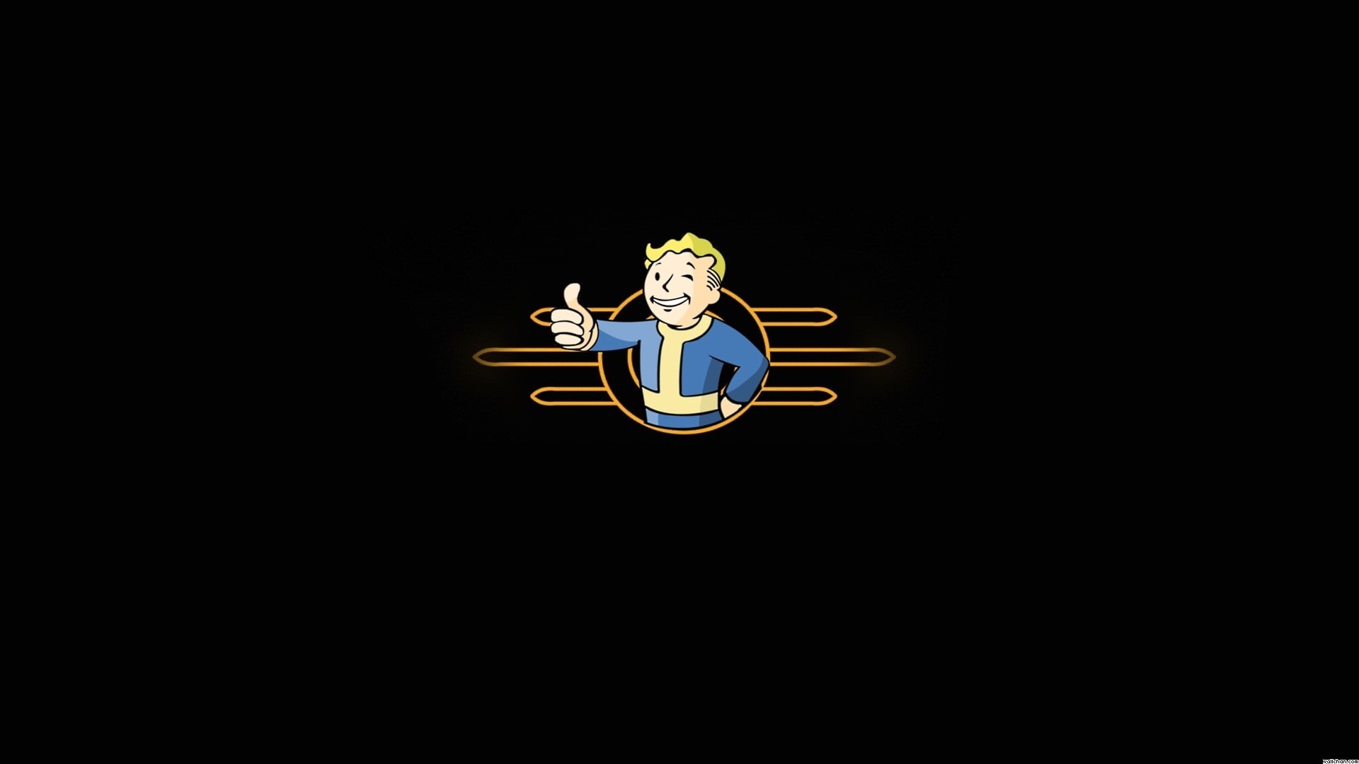 Vault Boy, Fallout, video games, minimalism, 1080P, HD Wallpaper