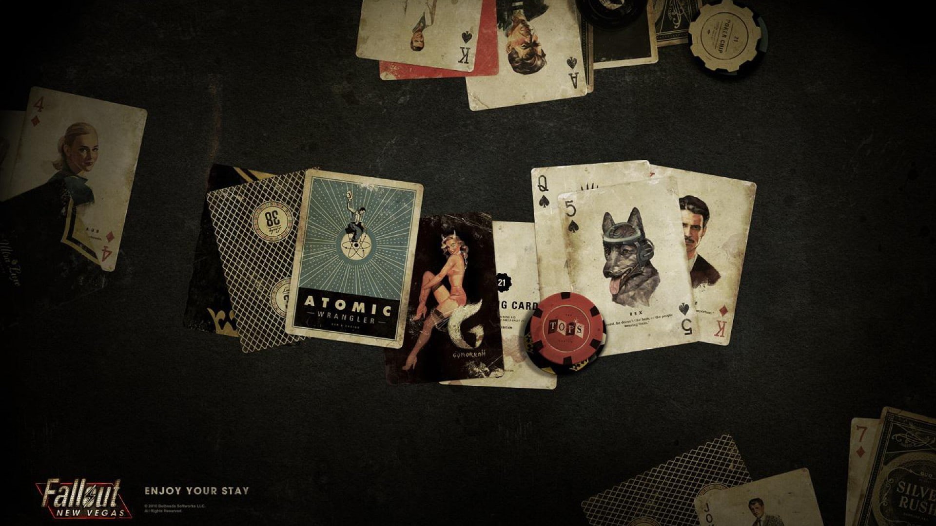Fallout, poker, video games, playing cards, Fallout: New Vegas, 1080P, HD Wallpaper
