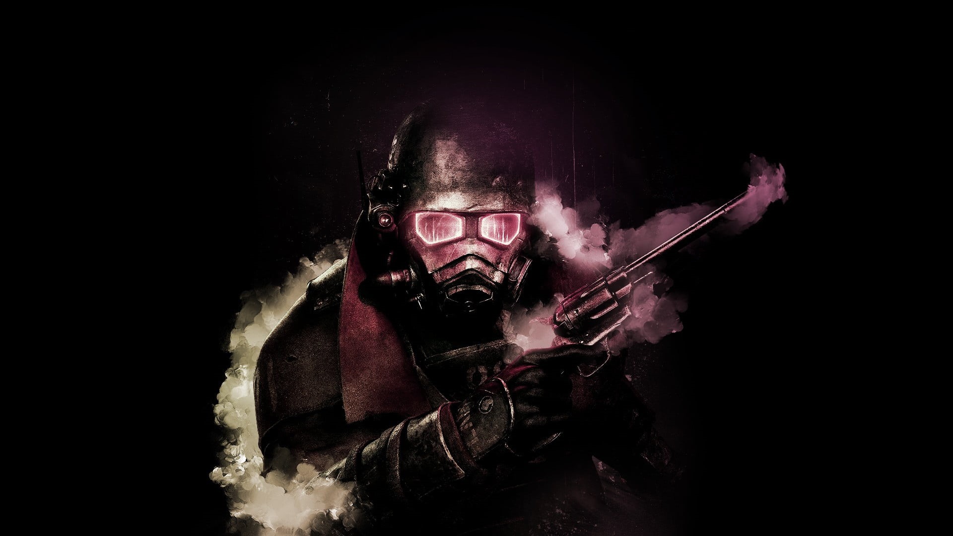 anger, weapon, gun, mid adult, Video Game Art, indoors, fear, Fallout: New Vegas, bizarre, rifle, men, horror, portrait, males, adult, headshot, one Person, HD Wallpaper