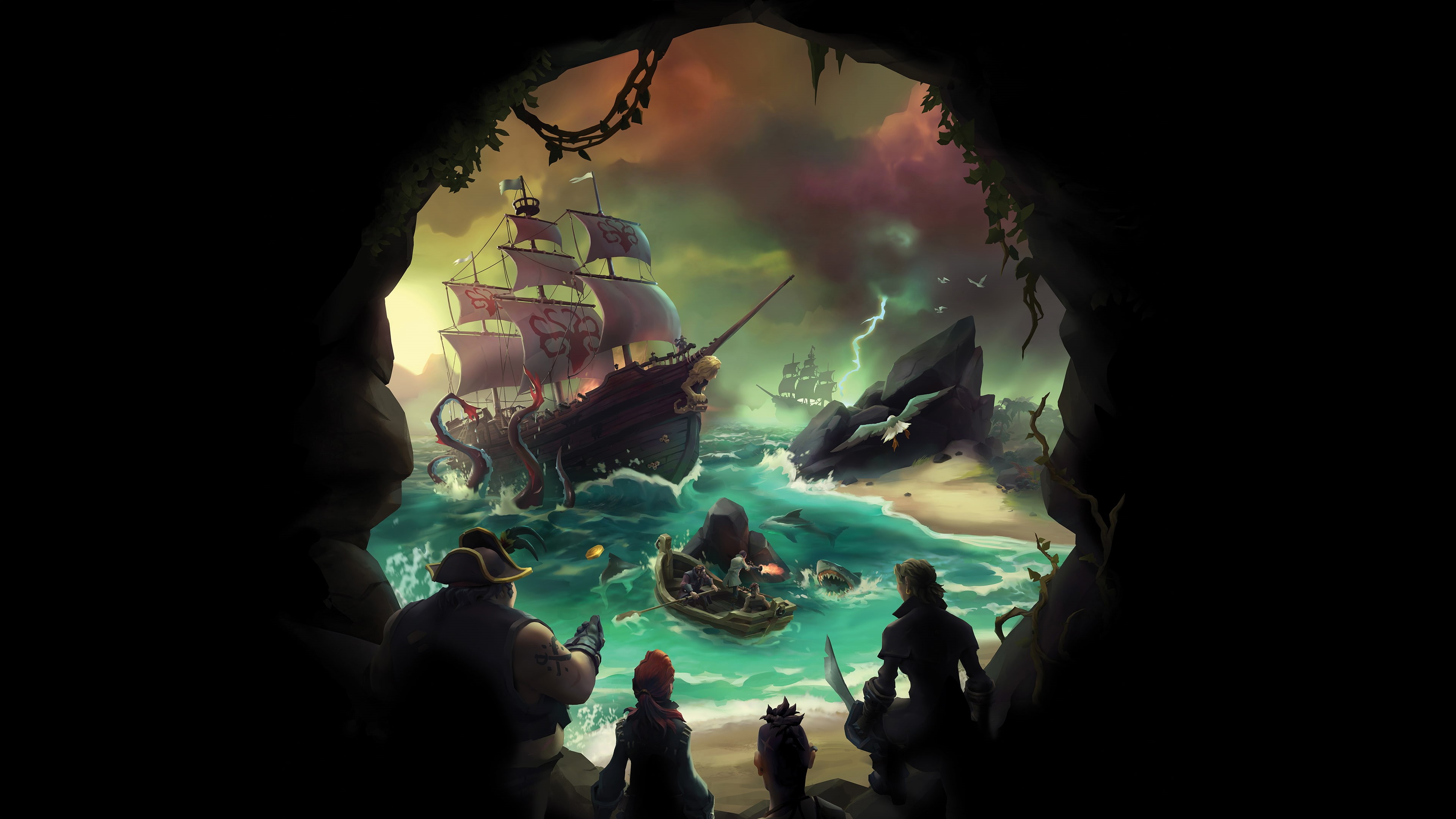 ship, 4K, Xbox One, Sea of Thieves, pirates, PC, 4K, 2017 Games, HD Wallpaper