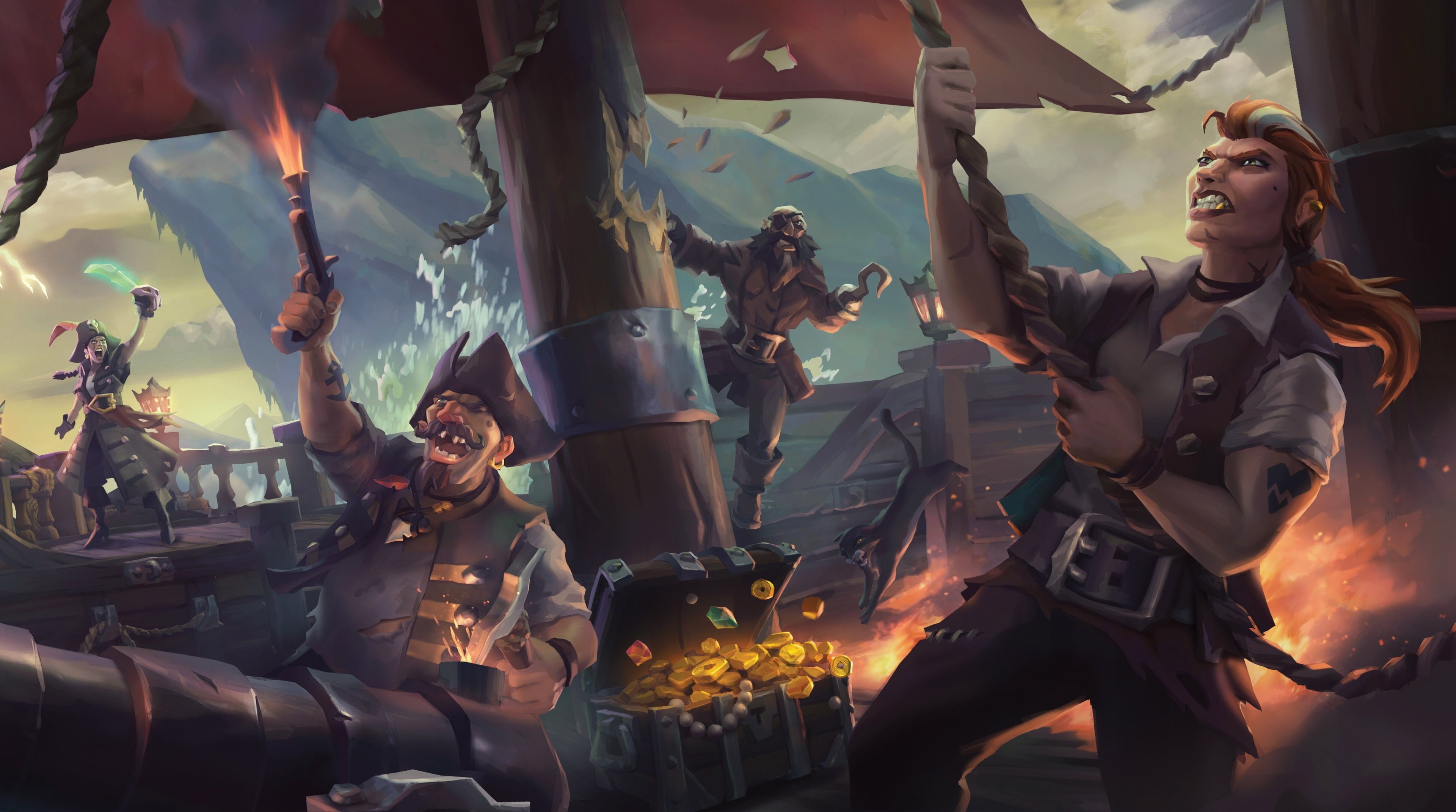 real people, musician, music, women, lifestyles, fire, adult, 4K, enjoyment, musical instrument, sea of thieves 4k picture desktop, day, men, performance, HD Wallpaper