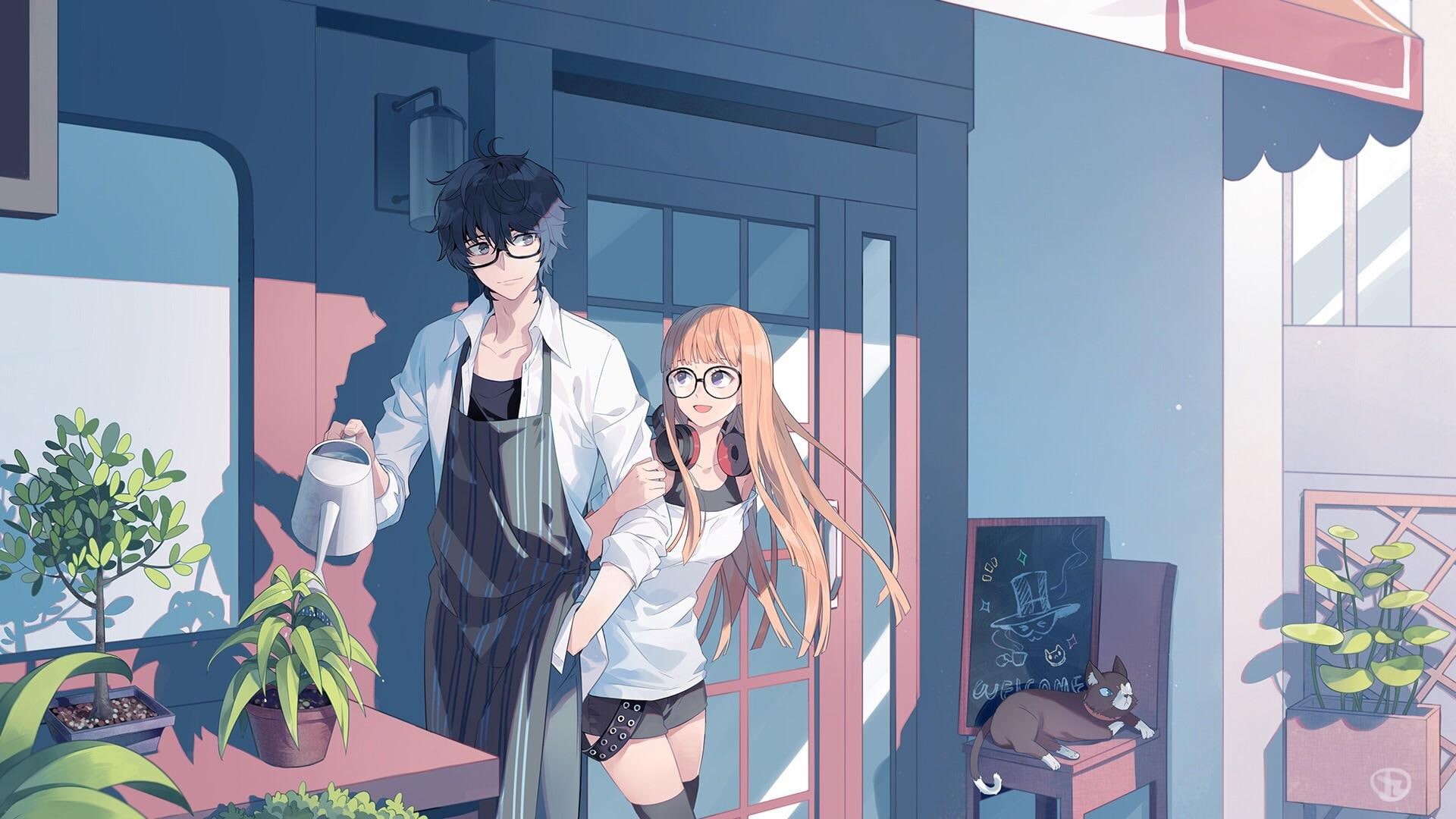 Protagonist (Persona 5), Sakura Futaba, Morgana, 1080P, Phantom Thieves, Persona series, Persona 5, HD Wallpaper