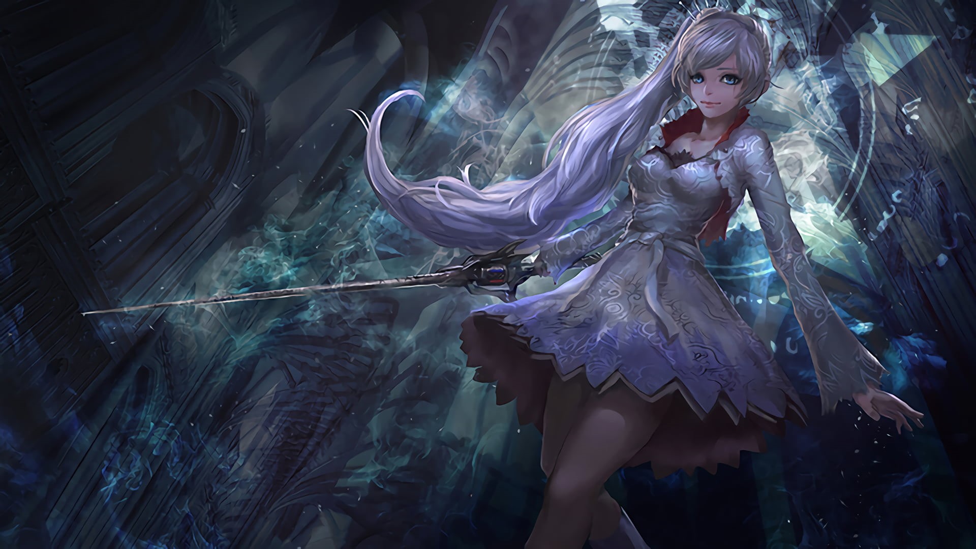 hairstyle, illlustration, costume, artwork, Weiss Schnee, lifestyles, females, girl, young women, leisure activity, beautiful woman, 1080P, real people, HD Wallpaper