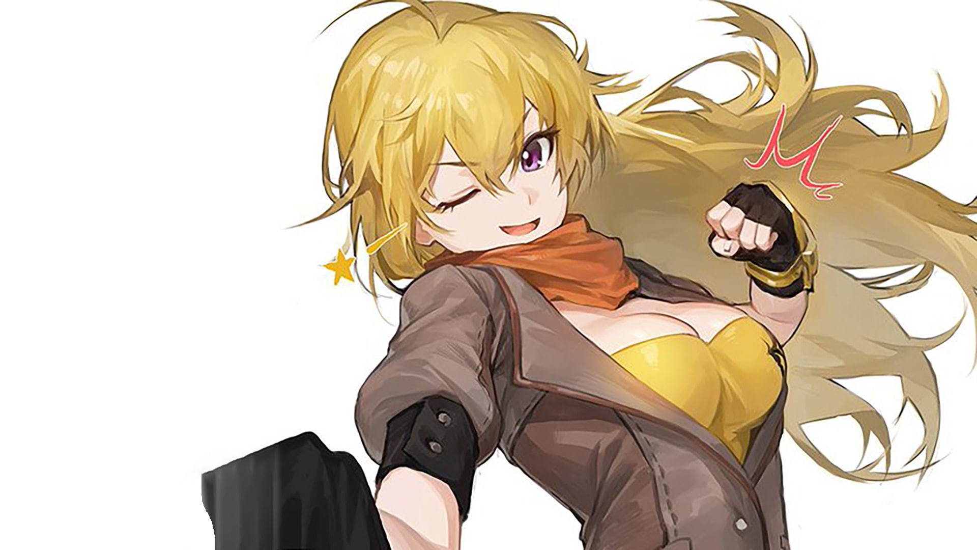 RWBY, anime girls, 1080P, Yang Xiao Long, HD Wallpaper