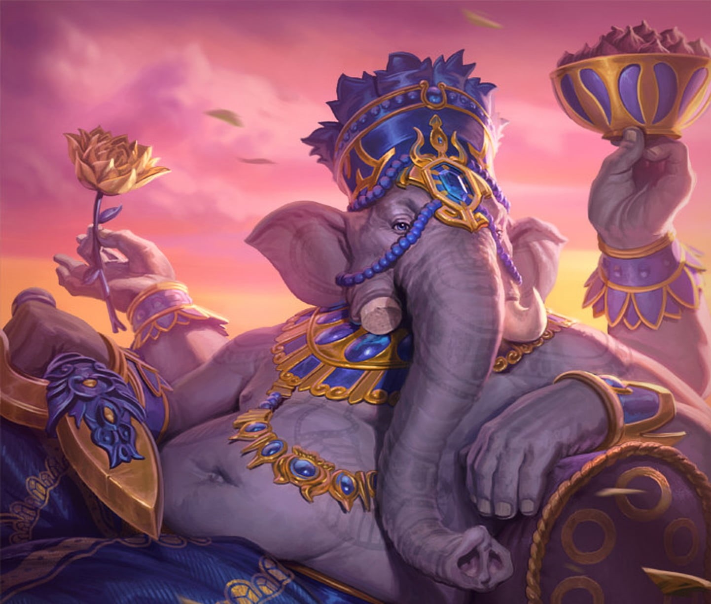 art and craft, human representation, nature, game, smite, Ganesha, architecture, fantasy, representation, pink, sculpture, outdoors, disguise, god, demon - fictional character, HD Wallpaper