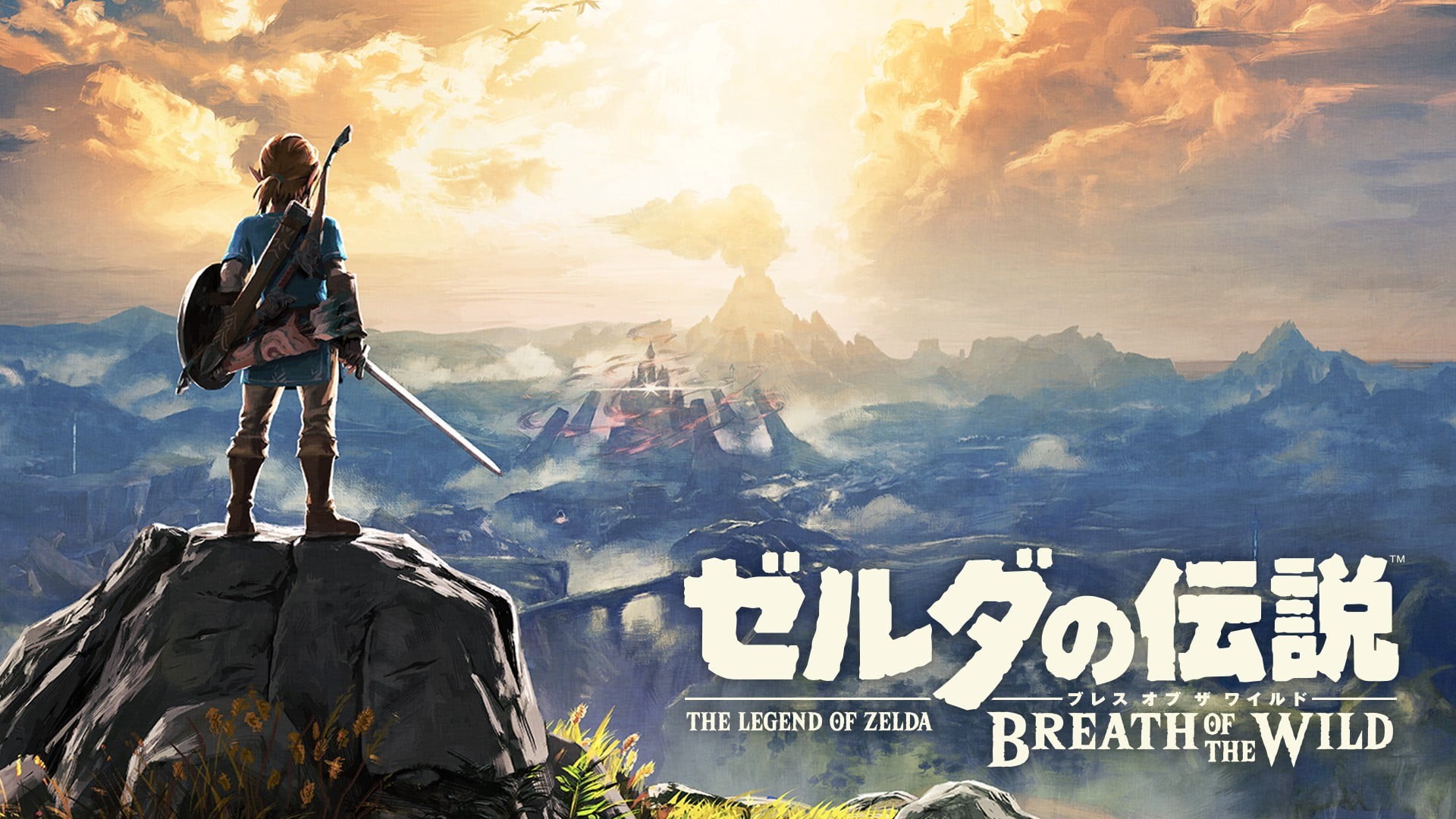 courage, mountain, plants, people, breath, mountain range, Gamer, looking at view, The Legend of Zelda: Breath of the Wild, standing, shield, communication, HD Wallpaper