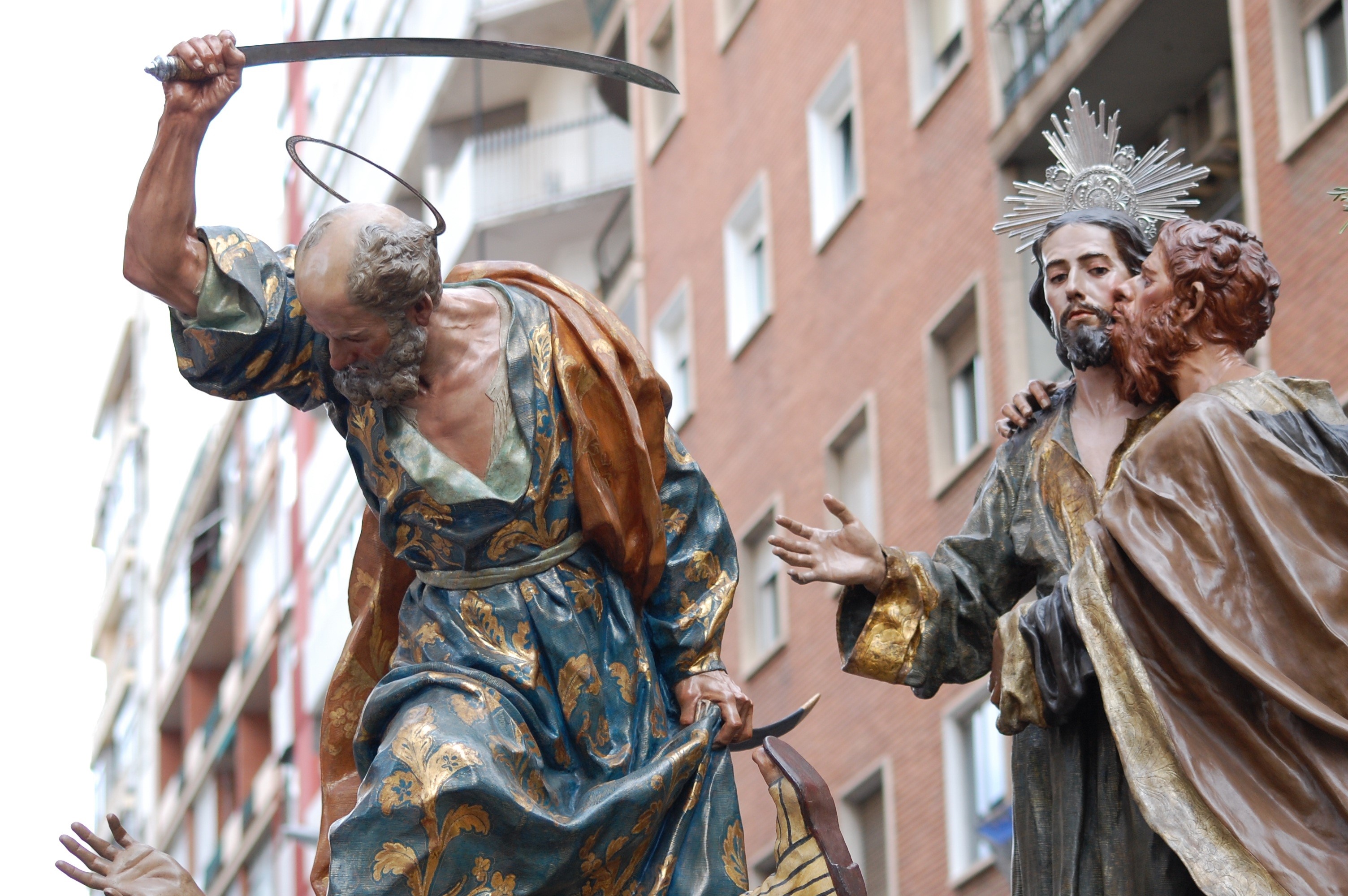 san pedro, people, easter, arrest, salzillo, sword, architecture, jesus, period costume, three quarter length, art and craft, focus on foreground, agony in the garden, HD Wallpaper