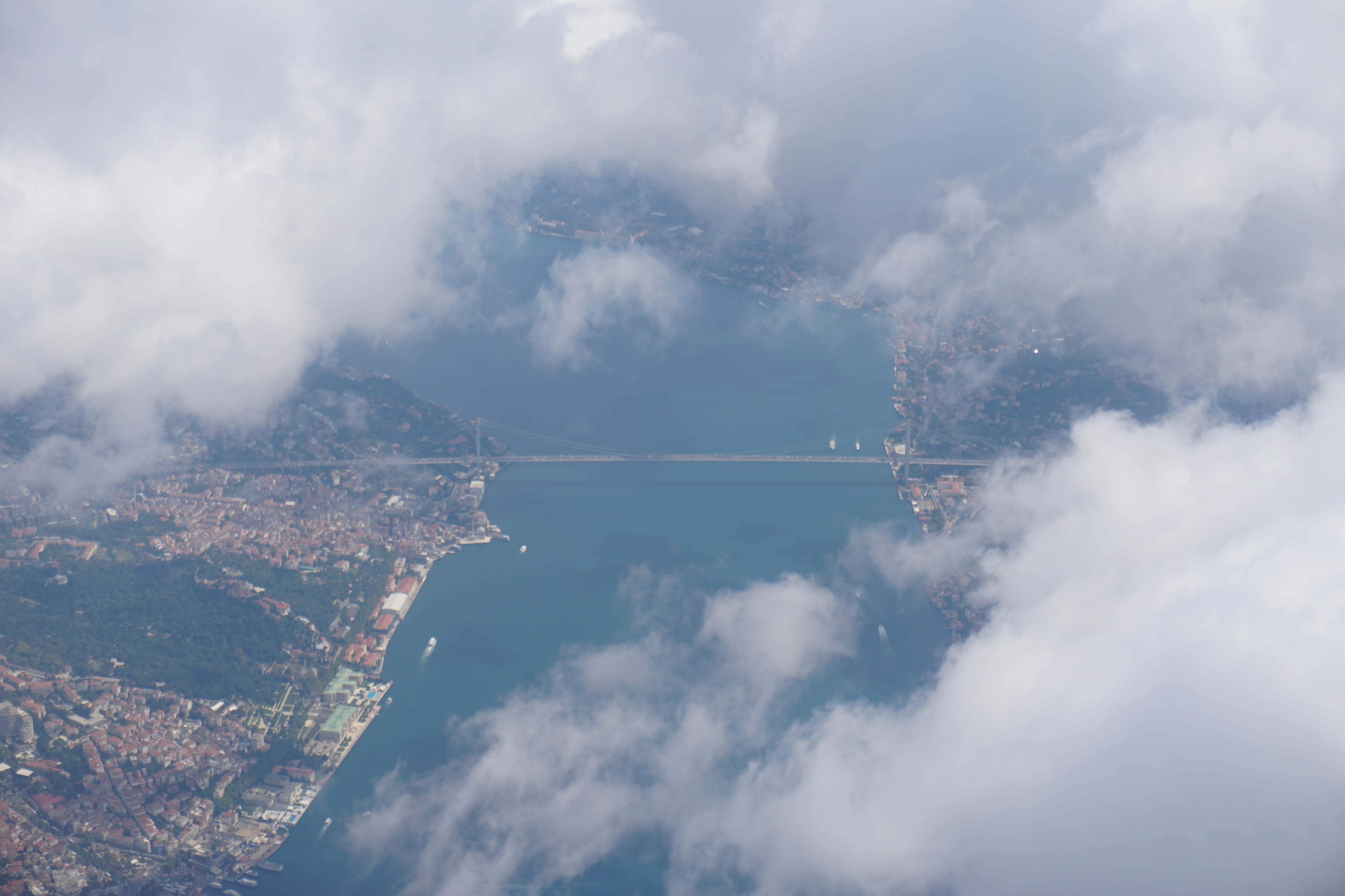 building exterior, mode of transportation, bridge, water, airplane, connection, beauty in nature, turkey, architecture, no people, istanbul, 5K, travel destinations, HD Wallpaper