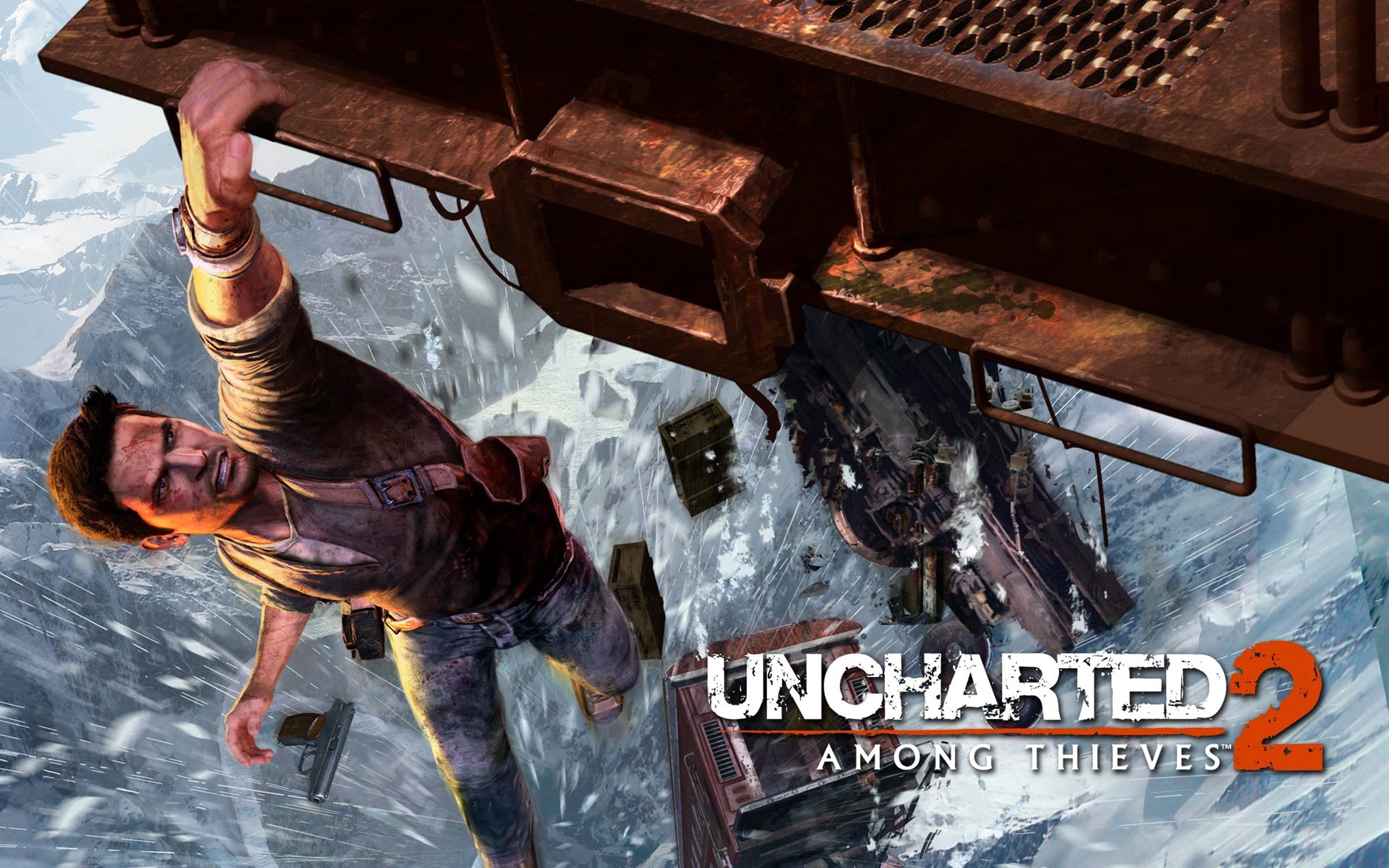 holding, illustration, sign, outdoors, western script, exclusive, working, communication, uncharted 2, people, playstation, transportation, uncharted, occupation, HD Wallpaper