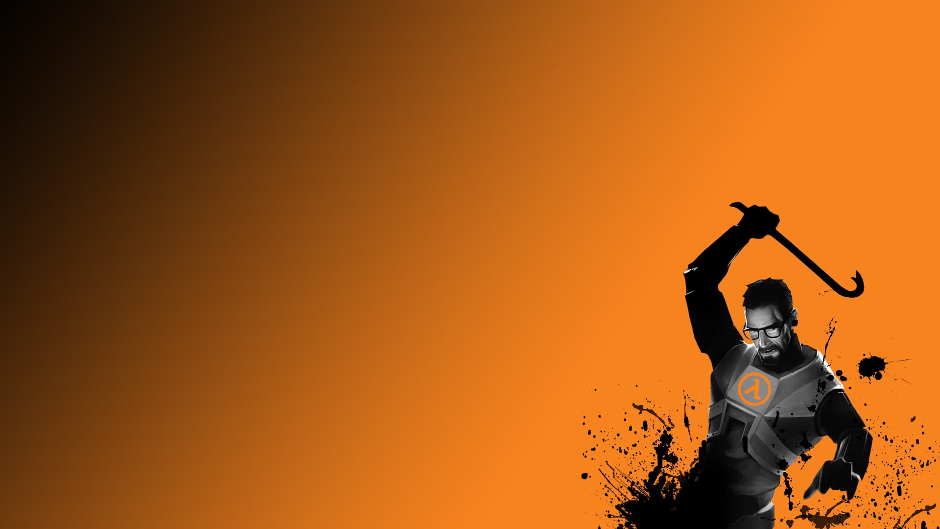 crowbar, 1080P, life, man, freeman, orange, half, hd, gordon, video games, HD Wallpaper