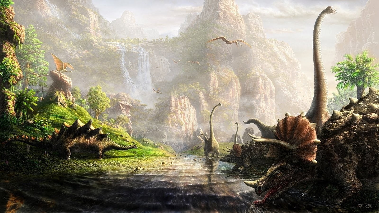 Triceratops, 720P, Brachiosaurus, dinosaurs, Stegosaurus, Pterodactyl, HD Wallpaper