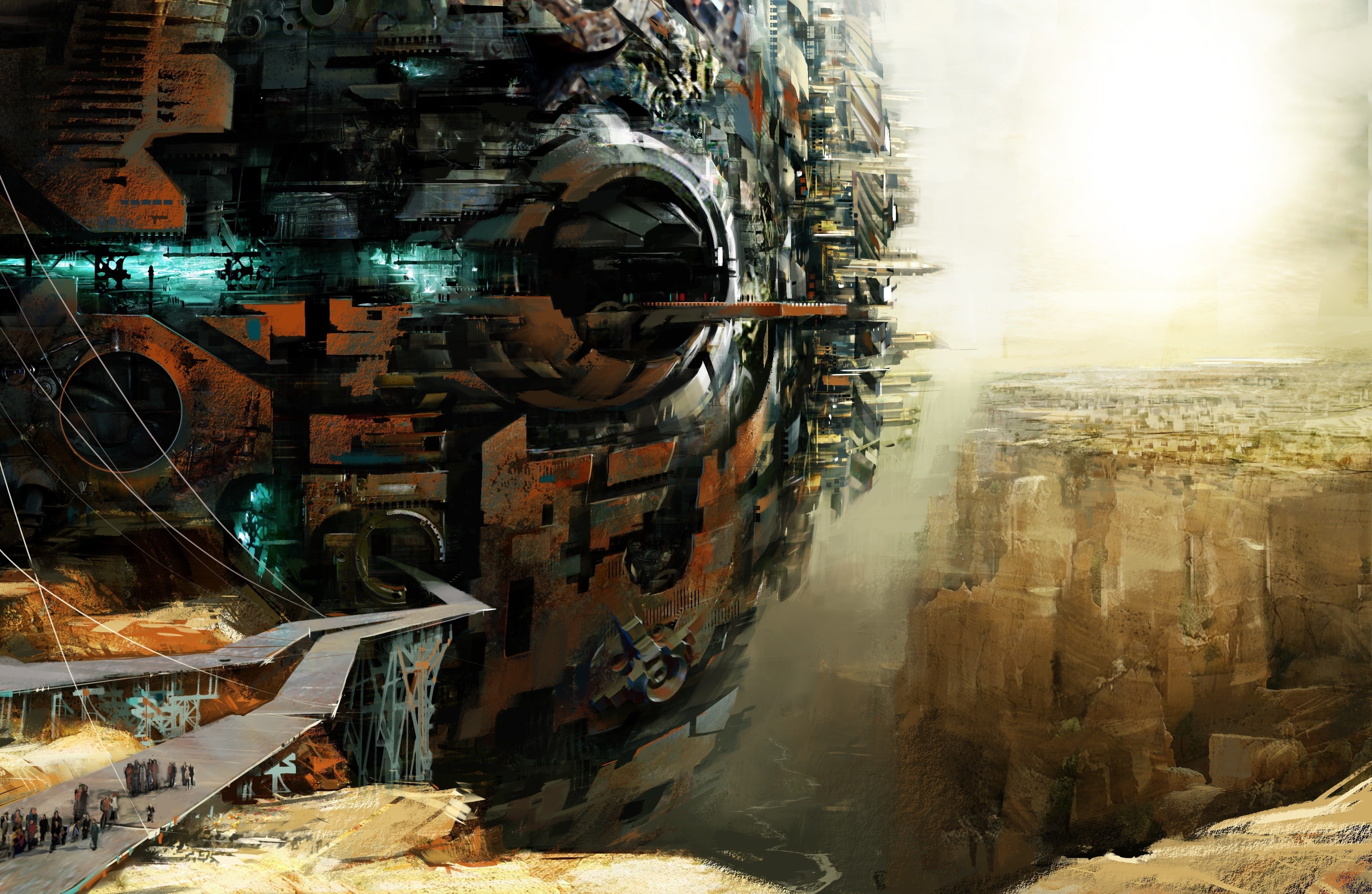 ruined, nature, Guild Wars 2, industry, fantasy art, no people, city, 2K, abandoned, video games, built structure, machinery, Guild Wars, reflection, sky, HD Wallpaper