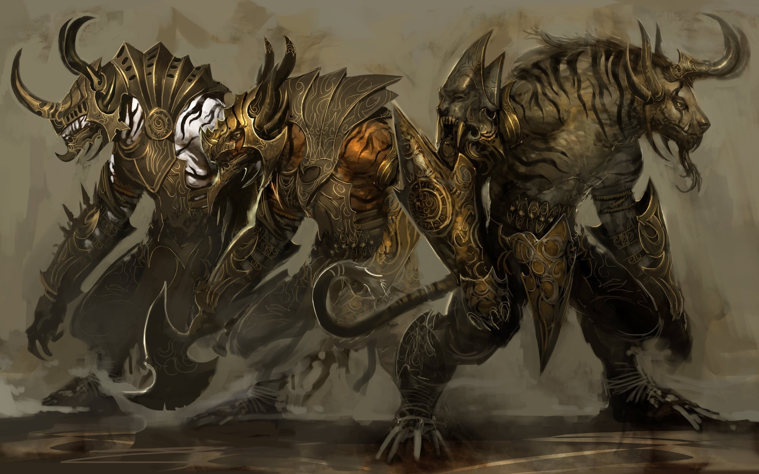 creeps, warcraft, fantasy art, 2K, flooring, representation, statue, art and craft, close-up, sculpture, animal representation, dog, wall - building feature, HD Wallpaper